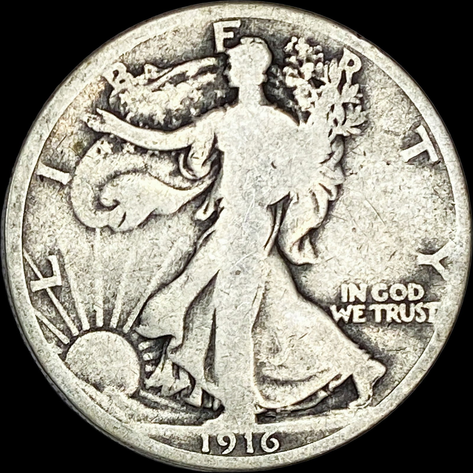 1916 Silver Half Dollar (Walking Liberty) NICELY CIRCULATED (1 of 2)