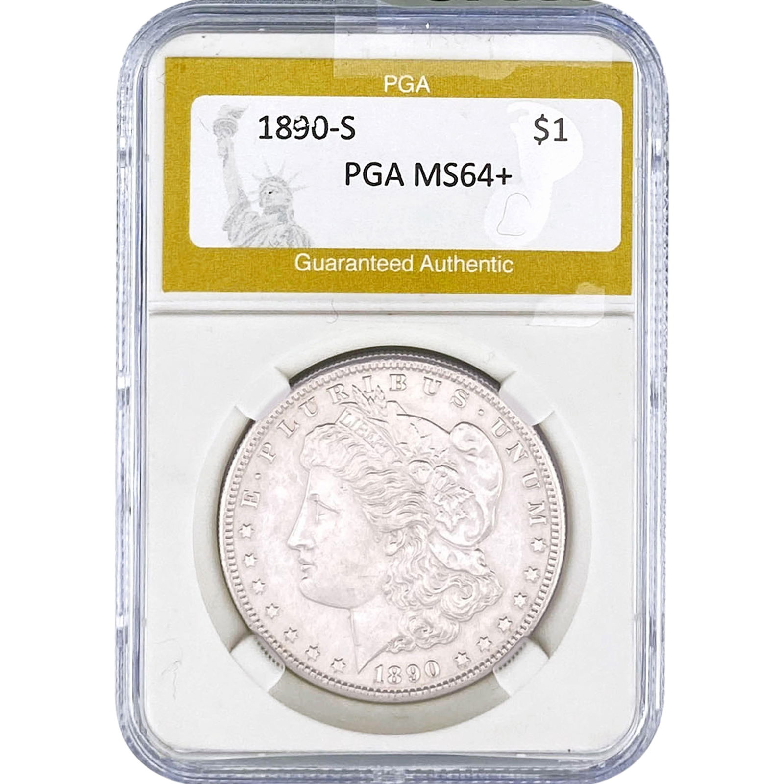1890-S Morgan Silver Dollar PGA MS64+: 1890-S Morgan Silver Dollar PGA MS64+