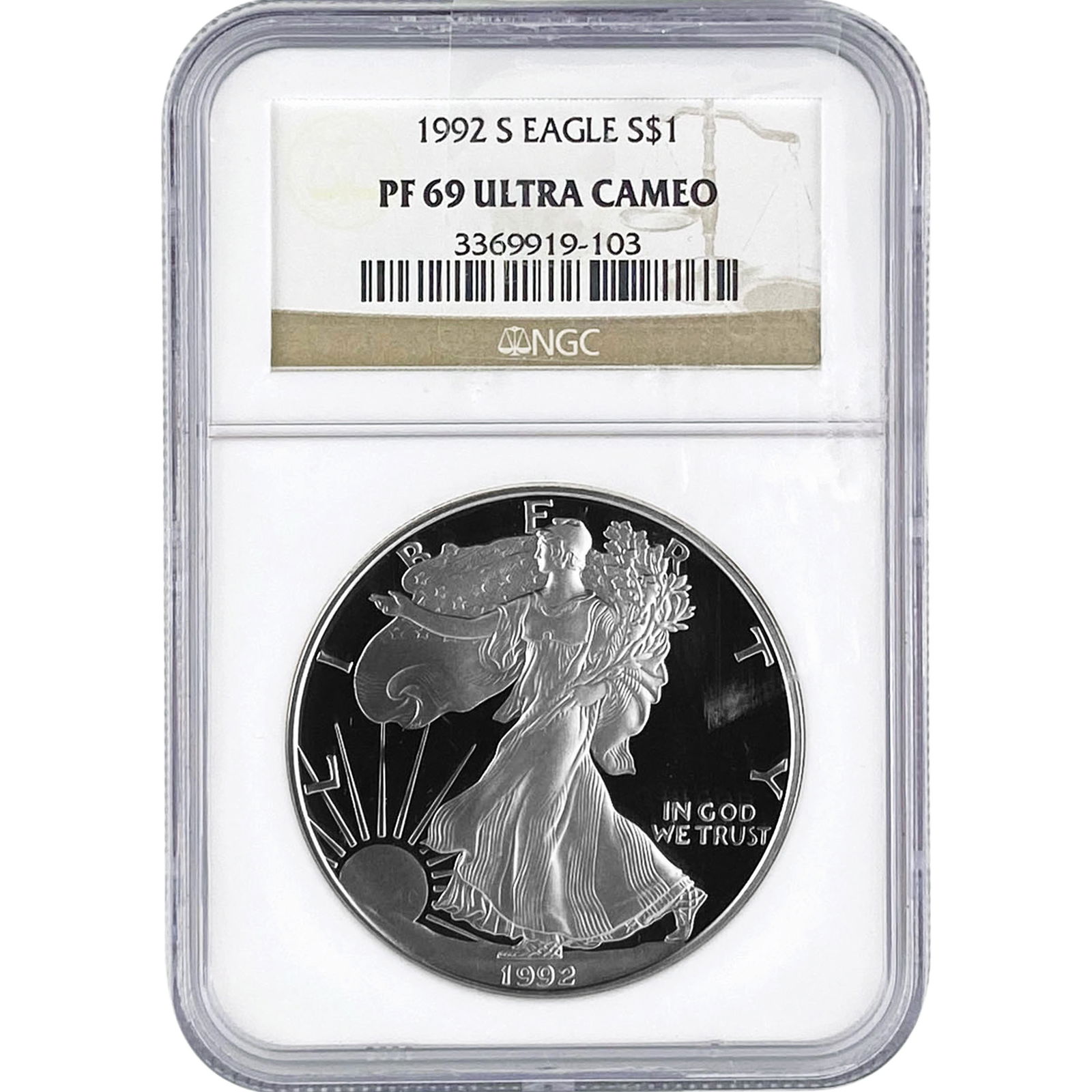 1992 NGC PF69 1oz Silver $1 SE Ultra Cameo (1 of 2)