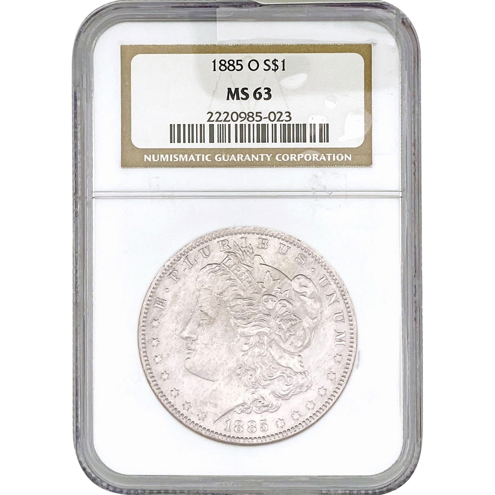 1885-O Morgan Silver Dollar NGC MS63: 1885-O Morgan Silver Dollar NGC MS63