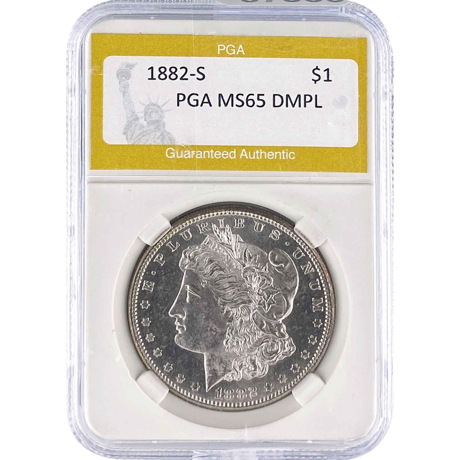 1882-S Morgan Silver Dollar PGA MS65 DMPL: 1882-S Morgan Silver Dollar PGA MS65 DMPL