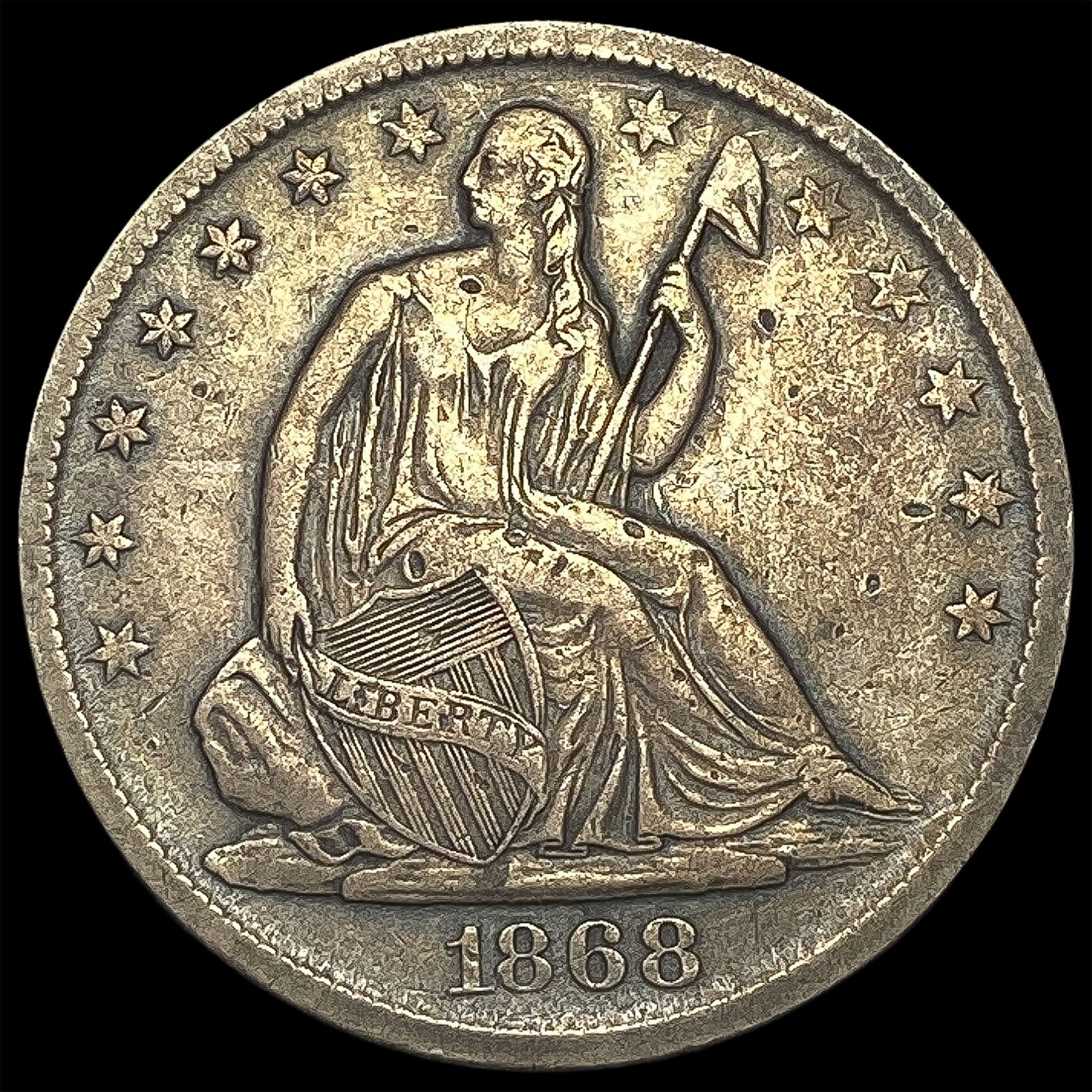 1868-S Silver Half Dollar ABOUT UNCIRCULATED (1 of 2)