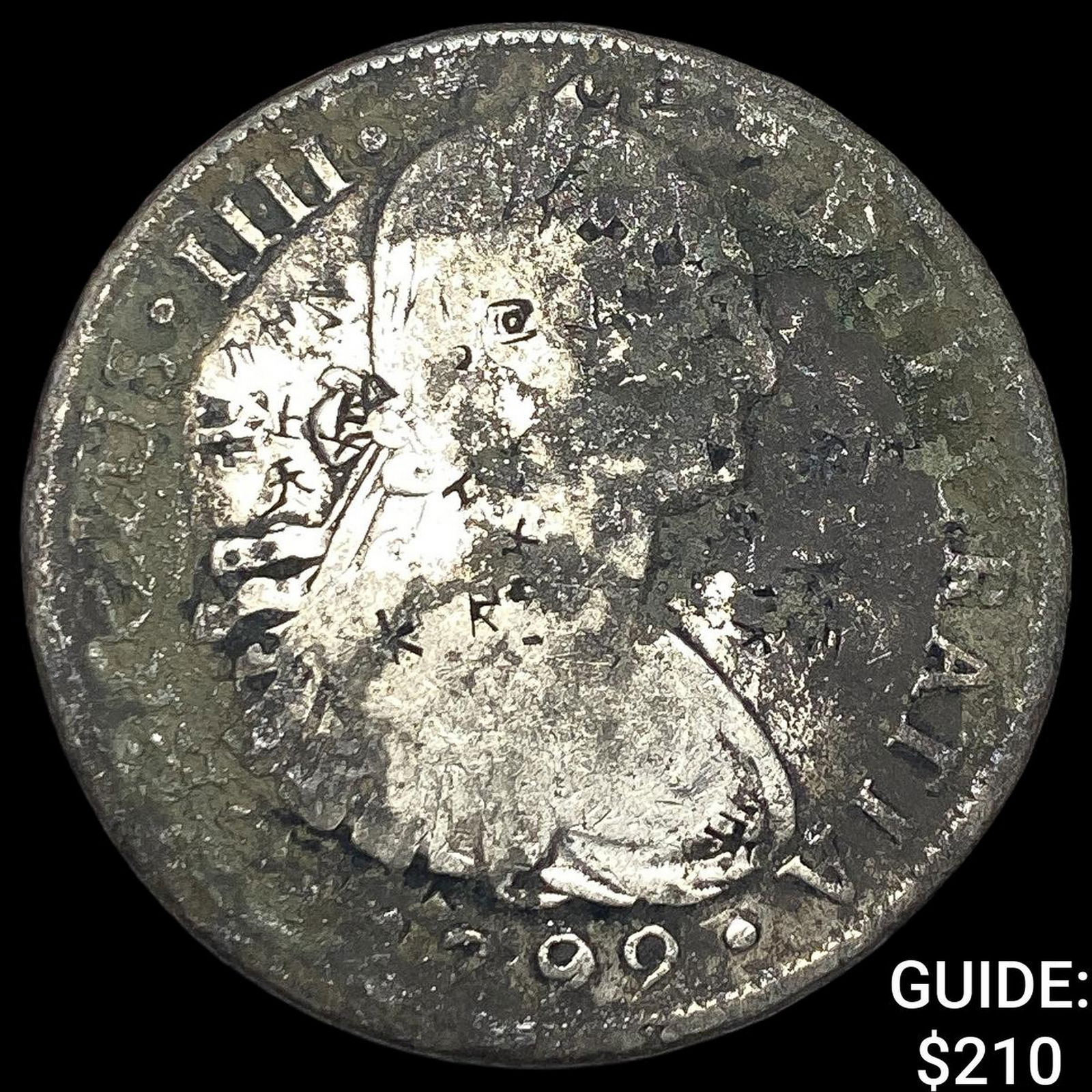 1799 Mexico Silver 8 Reales Chopmarked NEARLY UNCIRCULATED (1 of 2)