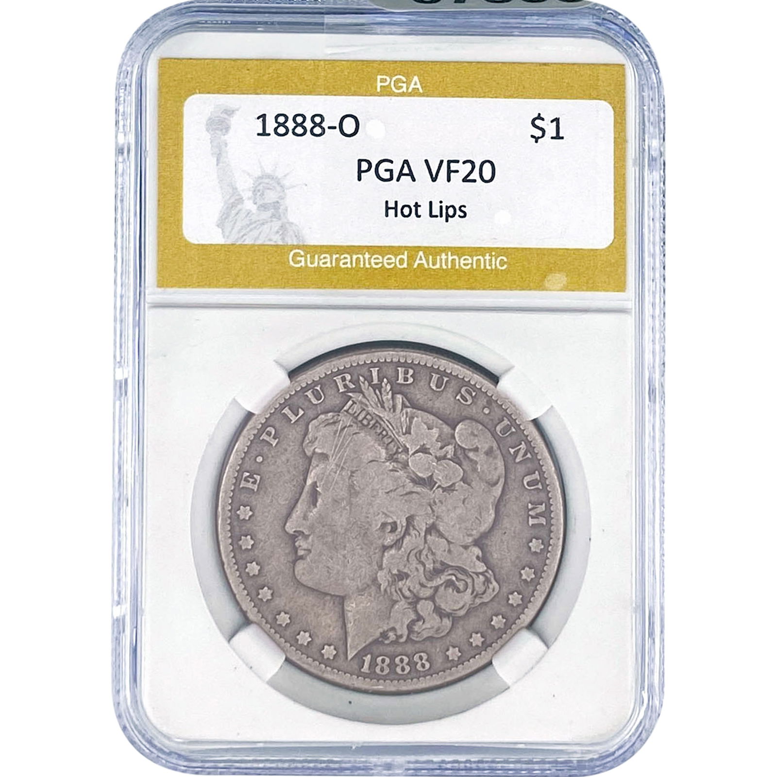 1888-O Morgan Silver Dollar PGA VF20 Hot Lips: 1888-O Morgan Silver Dollar PGA VF20 Hot Lips