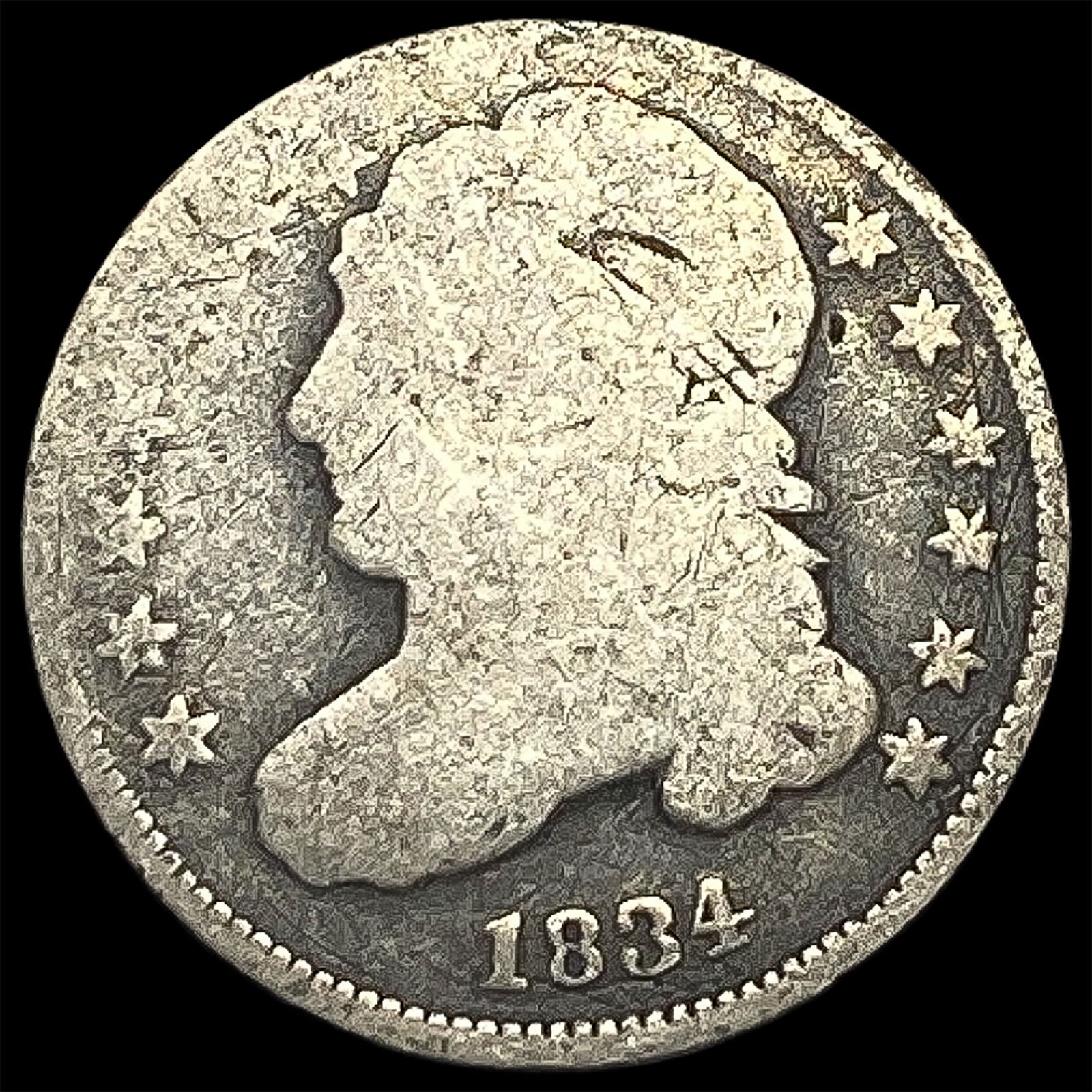 1834 Capped Bust Silver Half Dollar NICELY CIRCULATED (1 of 2)
