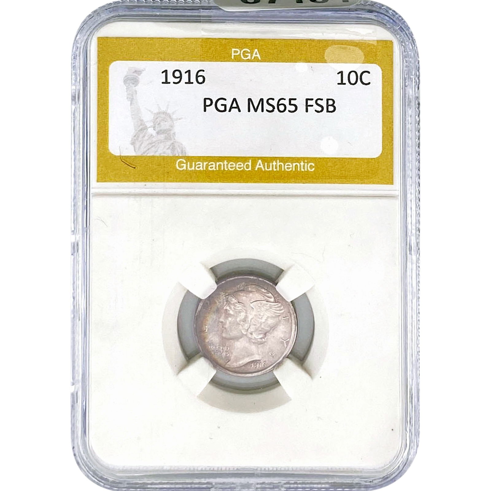 1916 Mercury Silver Dime PGA MS65 FSB (1 of 2)