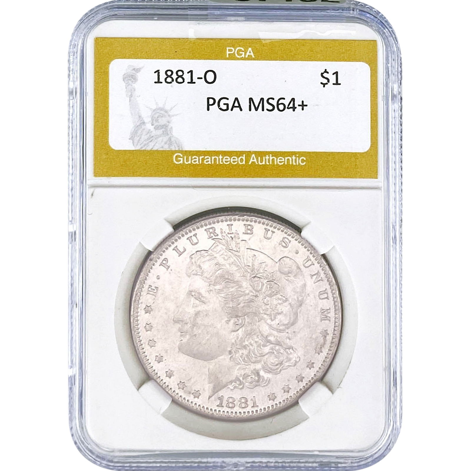1881-O Morgan Silver Dollar PGA MS64+: 1881-O Morgan Silver Dollar PGA MS64+