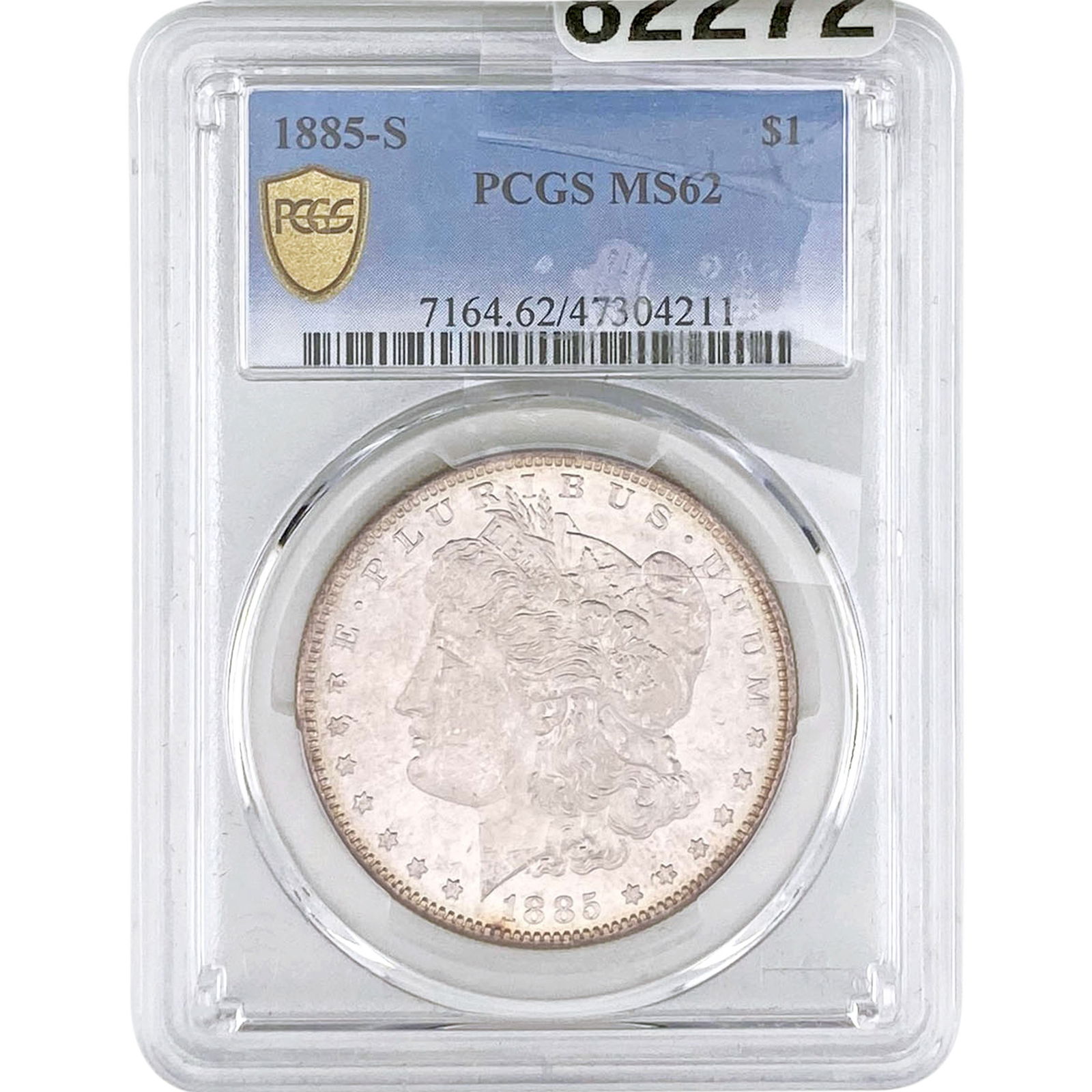1855-S Morgan Silver Dollar PCGS MS62: 1855-S Morgan Silver Dollar PCGS MS62
