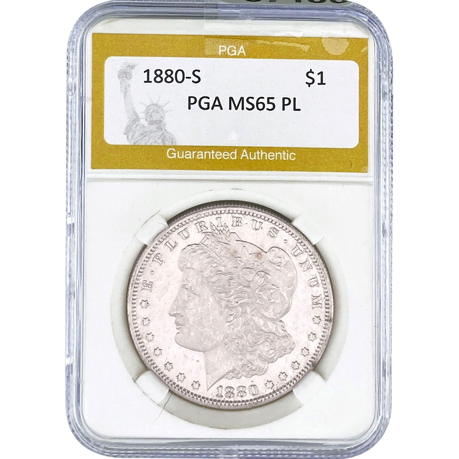 1880-S Morgan Silver Dollar PGA MS65 PL: 1880-S Morgan Silver Dollar PGA MS65 PL