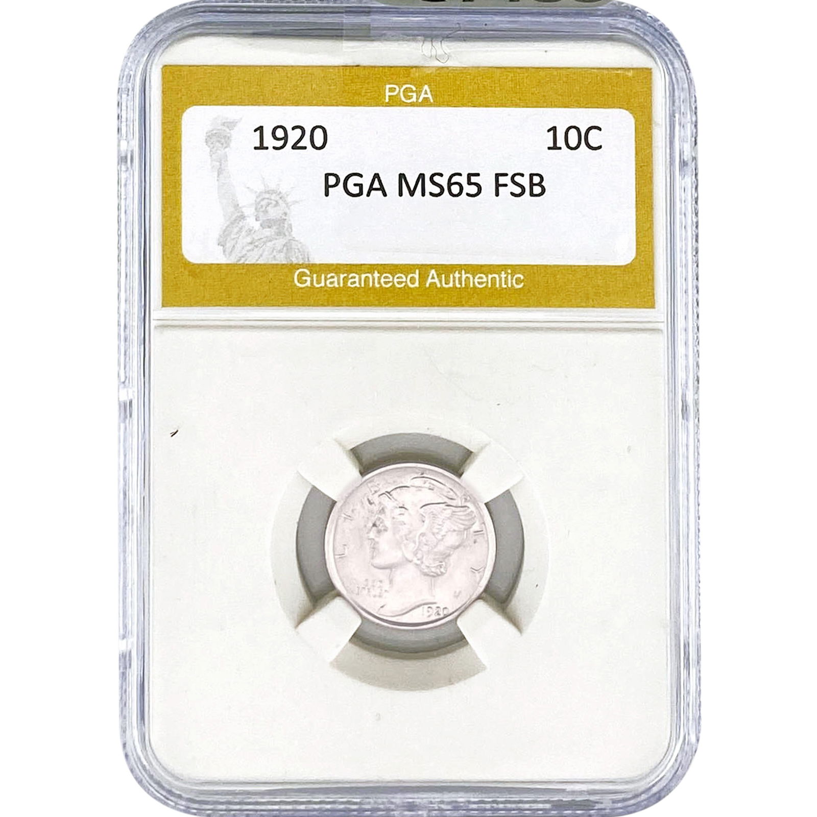 1920 Mercury Silver Dime PGA MS65 FSB: 1920 Mercury Silver Dime PGA MS65 FSB