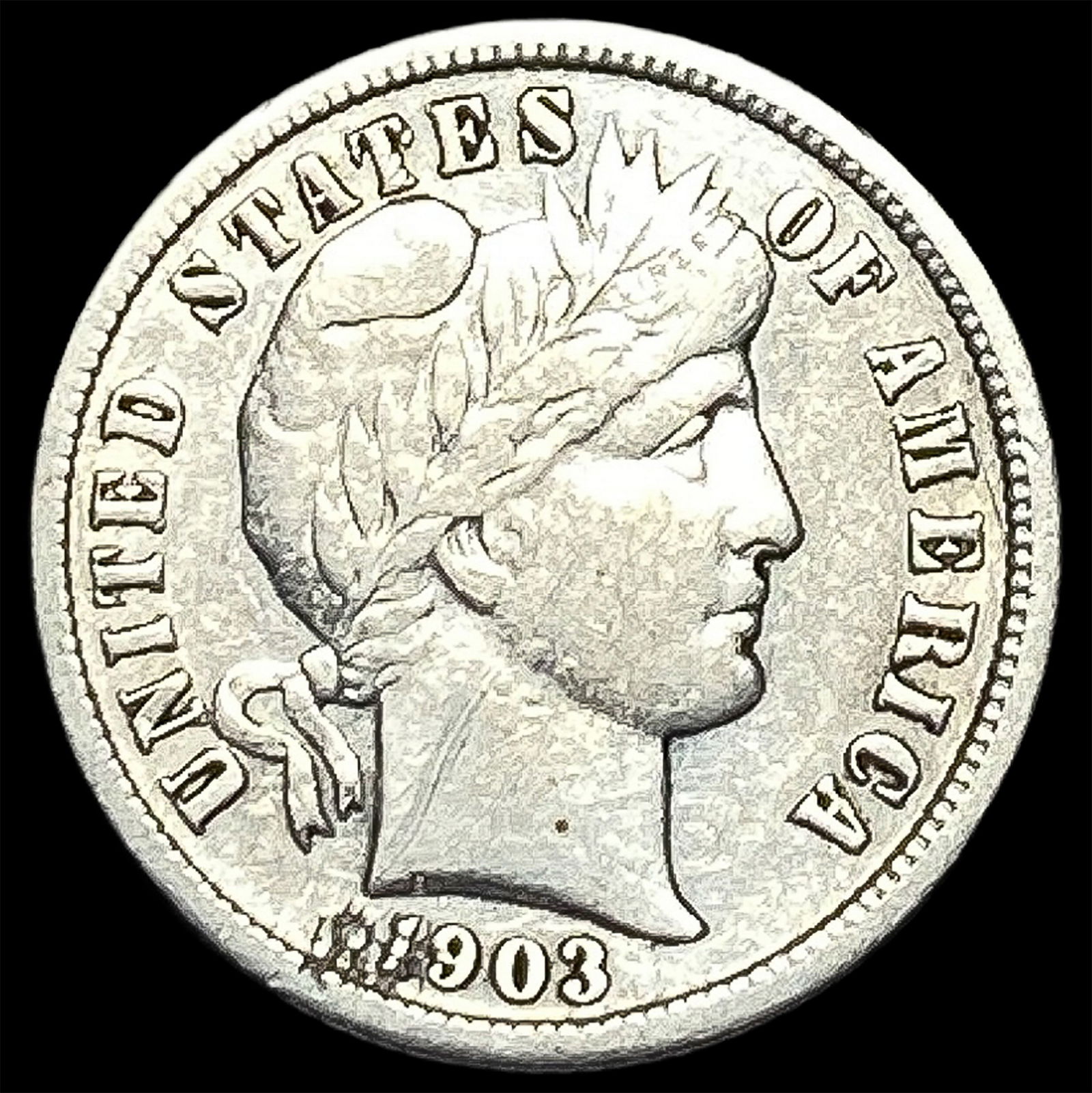 1903-S Silver Barber Dime NEARLY UNCIRCULATED (1 of 2)
