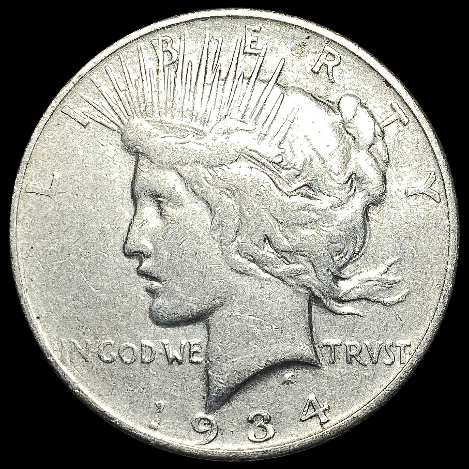 1934-D Silver Peace Dollar LIGHTLY CIRCULATED: 1934-D Silver Peace Dollar LIGHTLY CIRCULATED