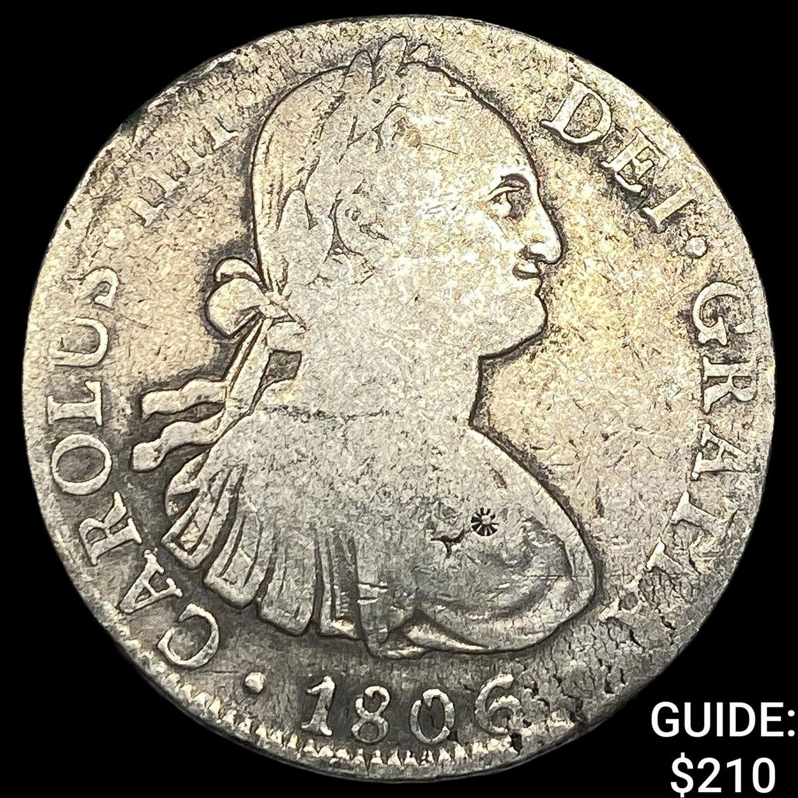 1806 Mo Mexico Silver 8 Reales Chopmarked NEARLY UNCIRCULATED (1 of 2)