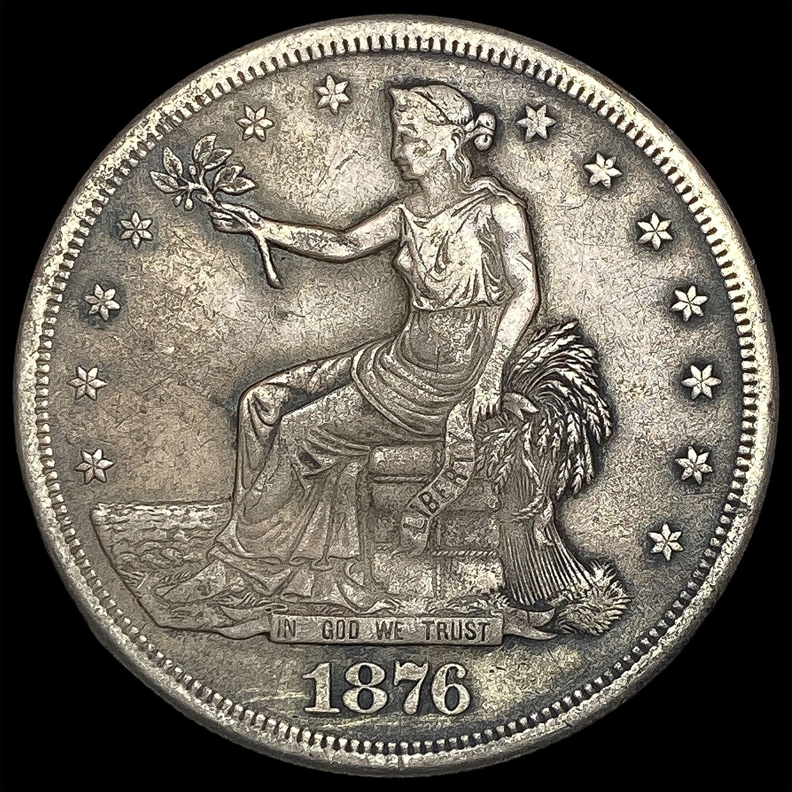 1876-S Silver Trade Dollar NEARLY UNCIRCULATED (1 of 2)