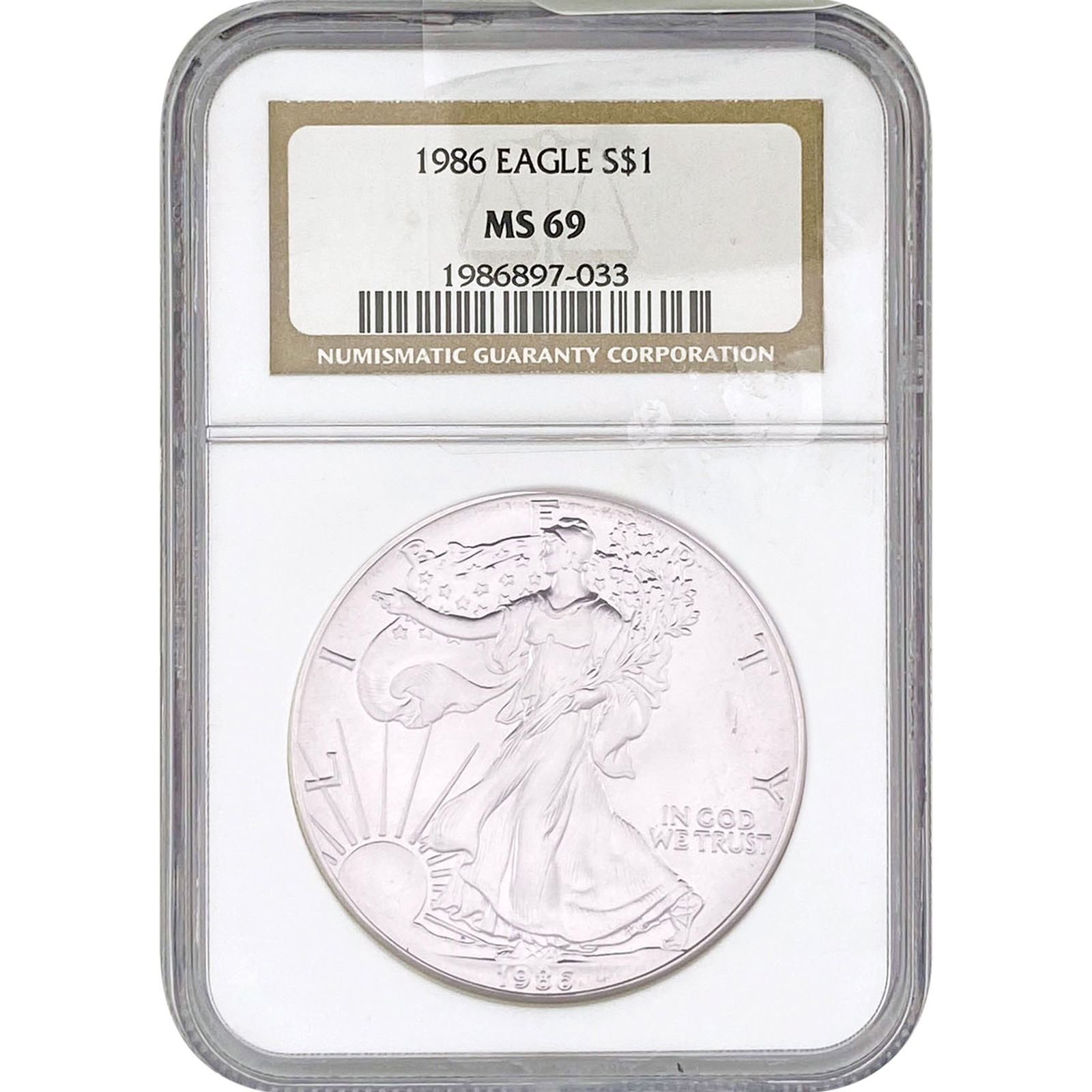 1986 NGC MS69 1OZ Silver SE (1 of 2)