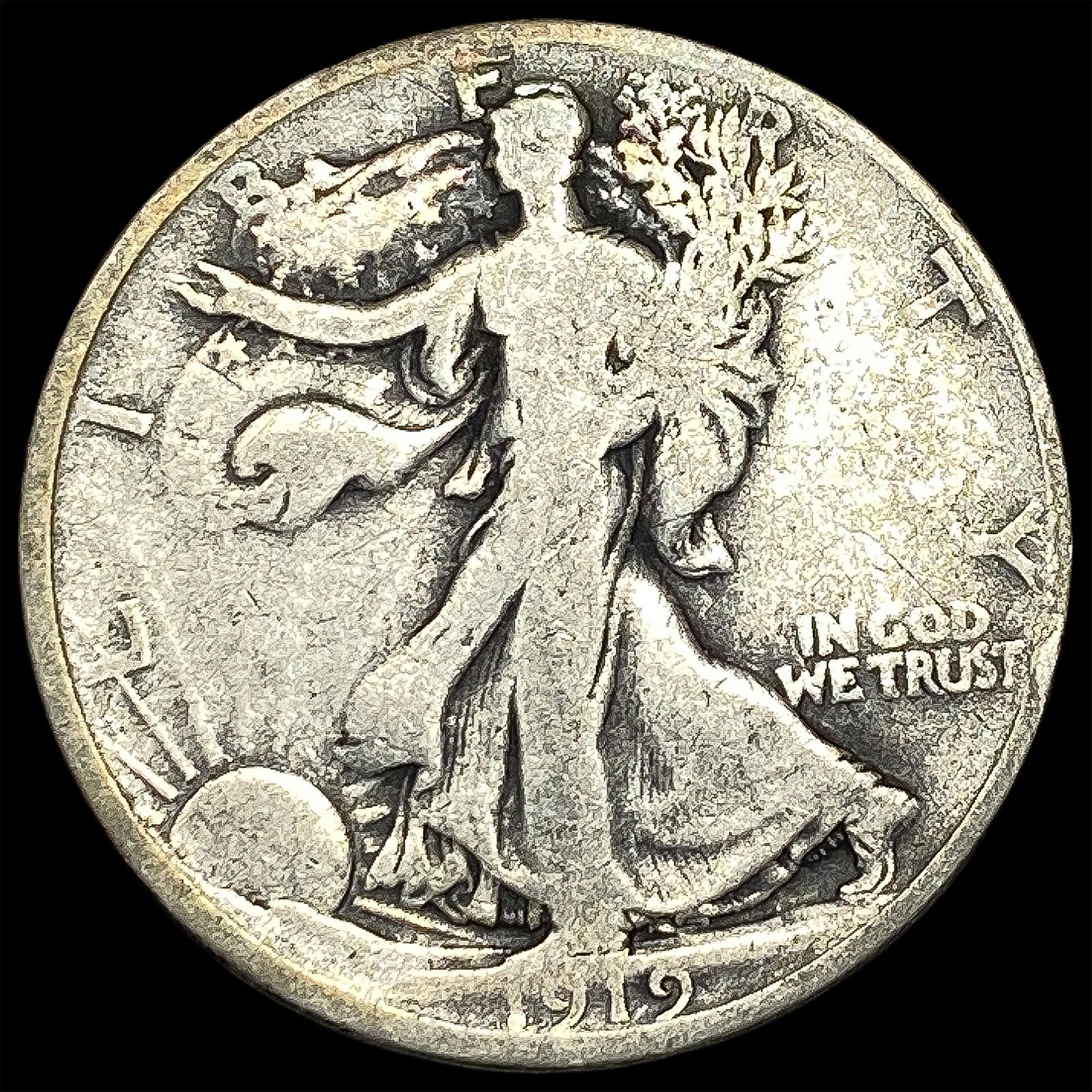1919-D Silver Walking Liberty Half Dollar NICELY CIRCULATED: 1919-D Silver Walking Liberty Half Dollar NICELY CIRCULATED