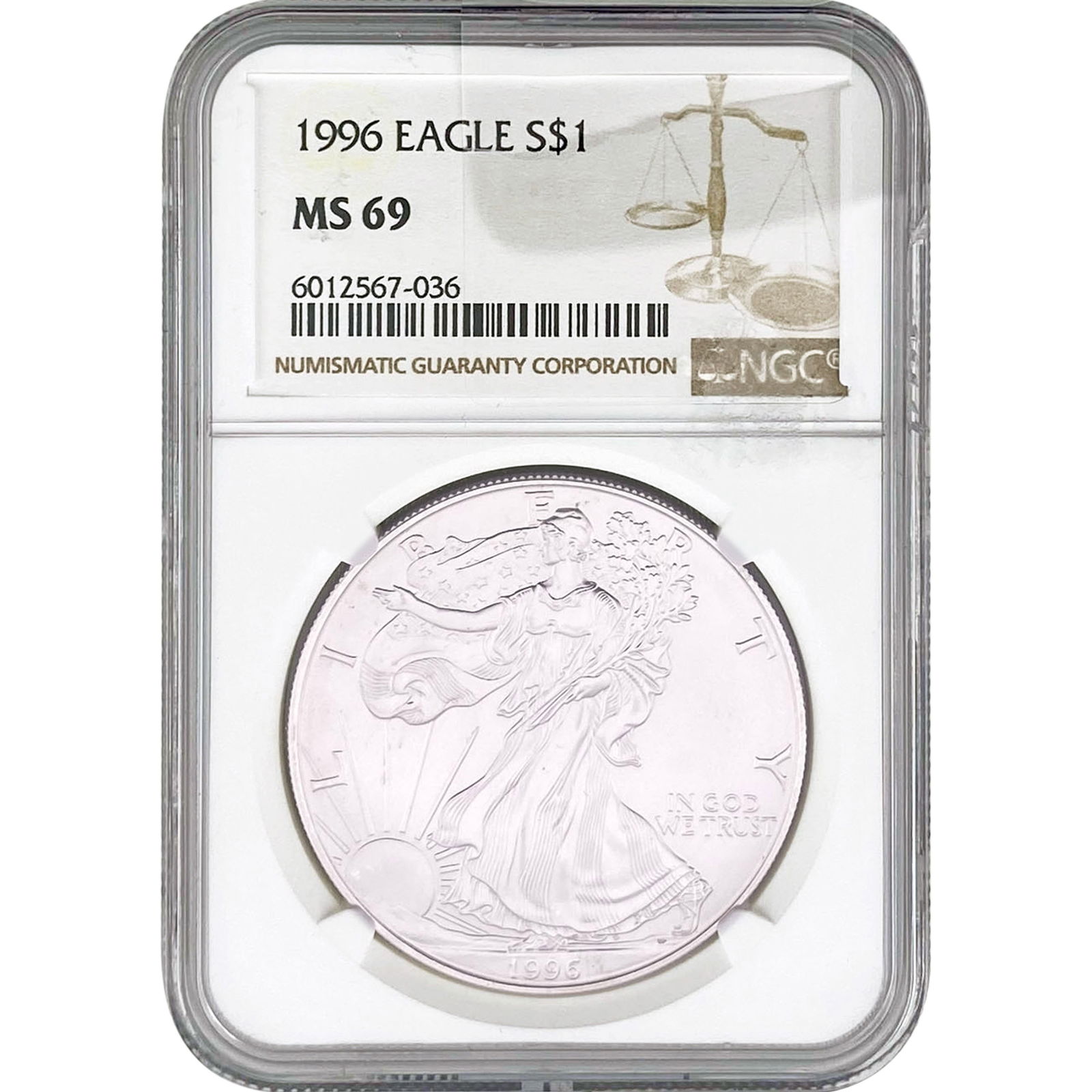 1996 NGC MS69 1OZ Silver SE (1 of 2)