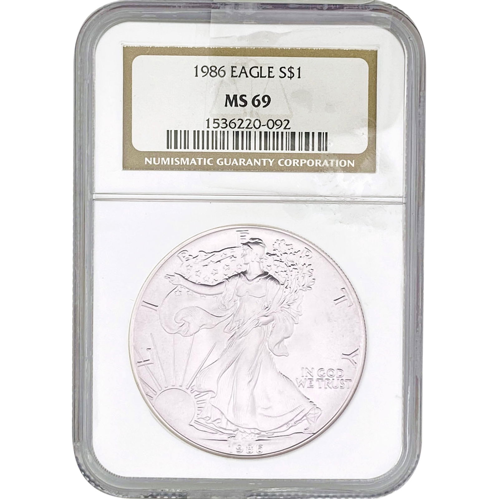 1986 NGC MS69 1OZ Silver SE (1 of 2)