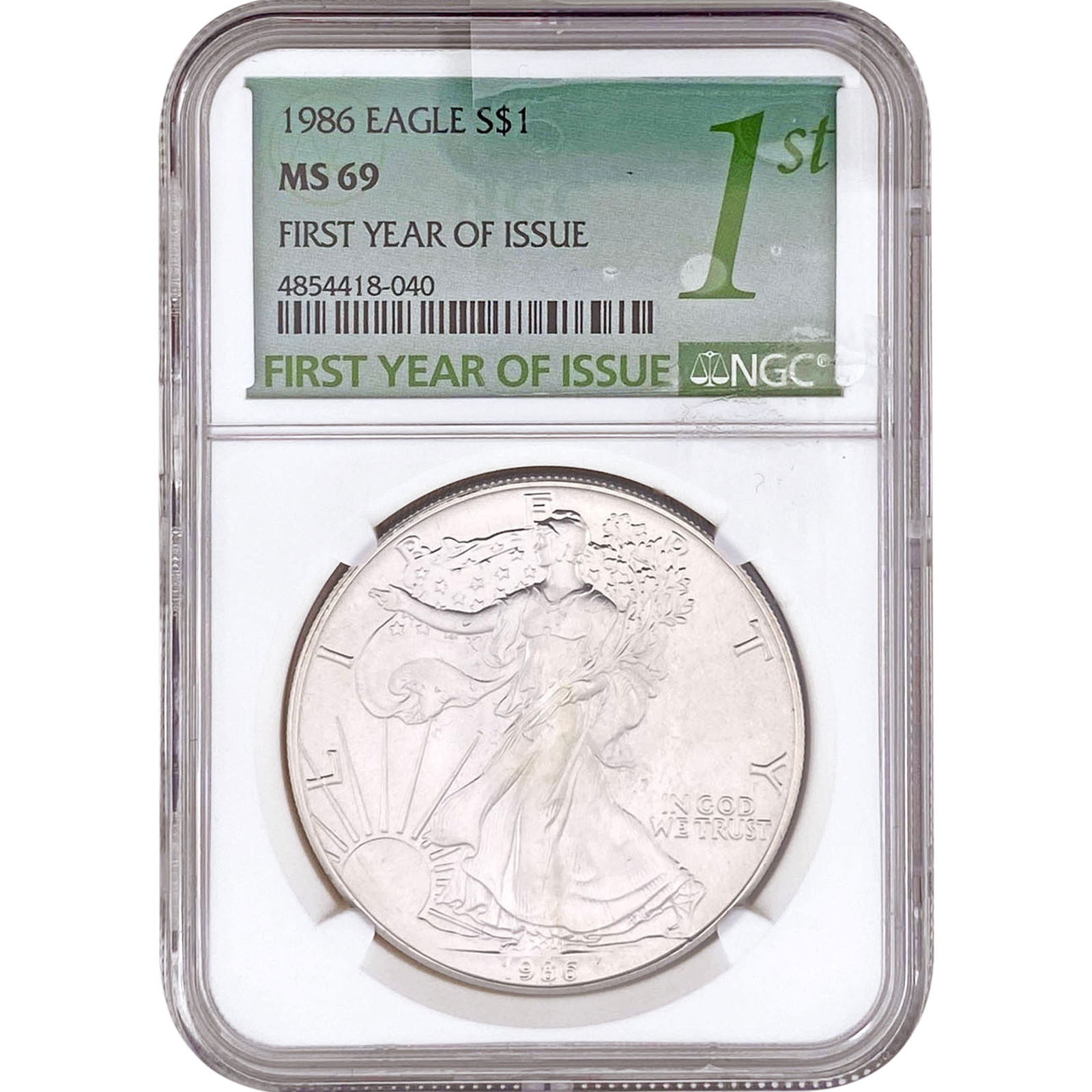 1986 NGC MS69 1OZ Silver SE 1st Year Issue (1 of 2)