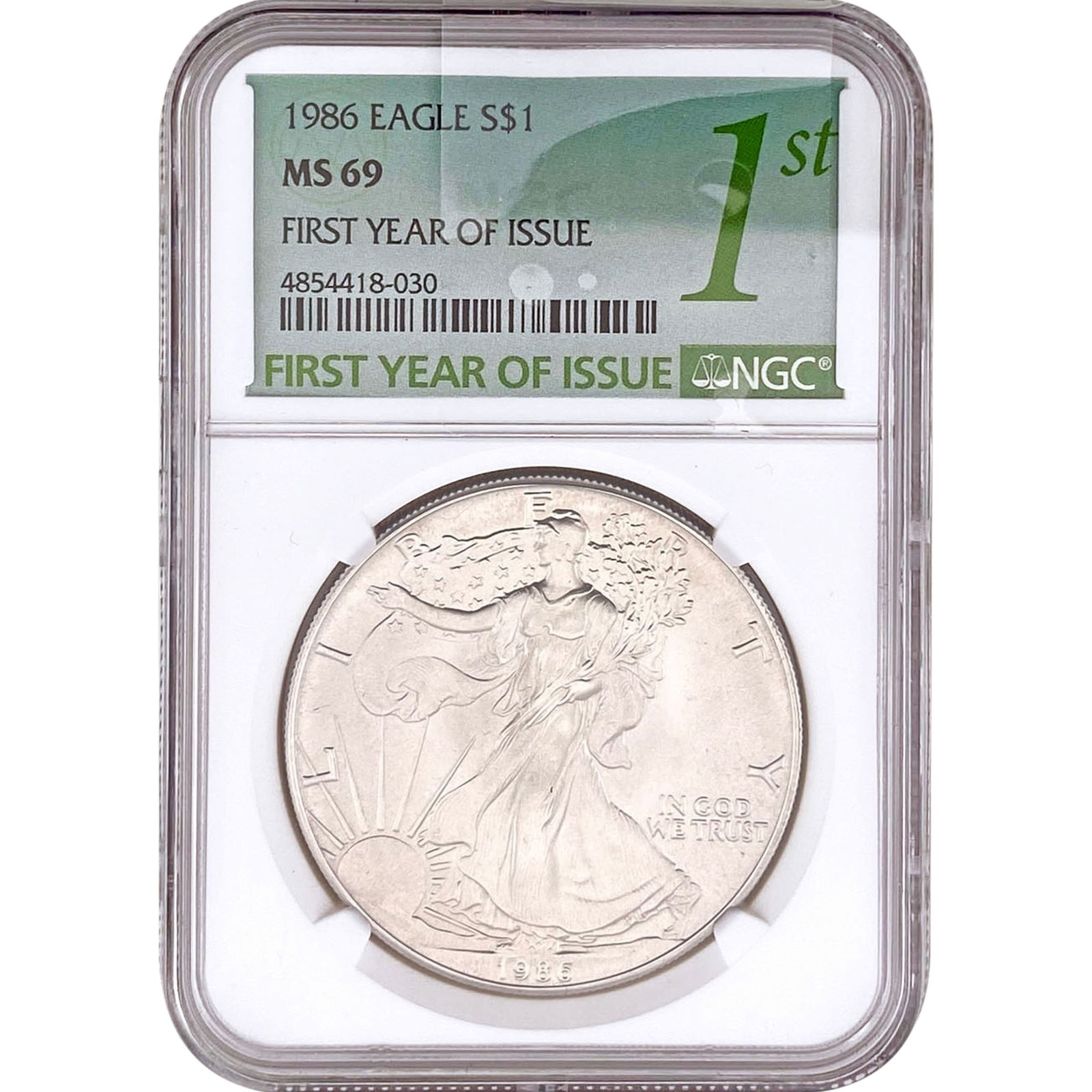 1986 NGC MS69 1OZ Silver SE 1st Year Issue (1 of 2)