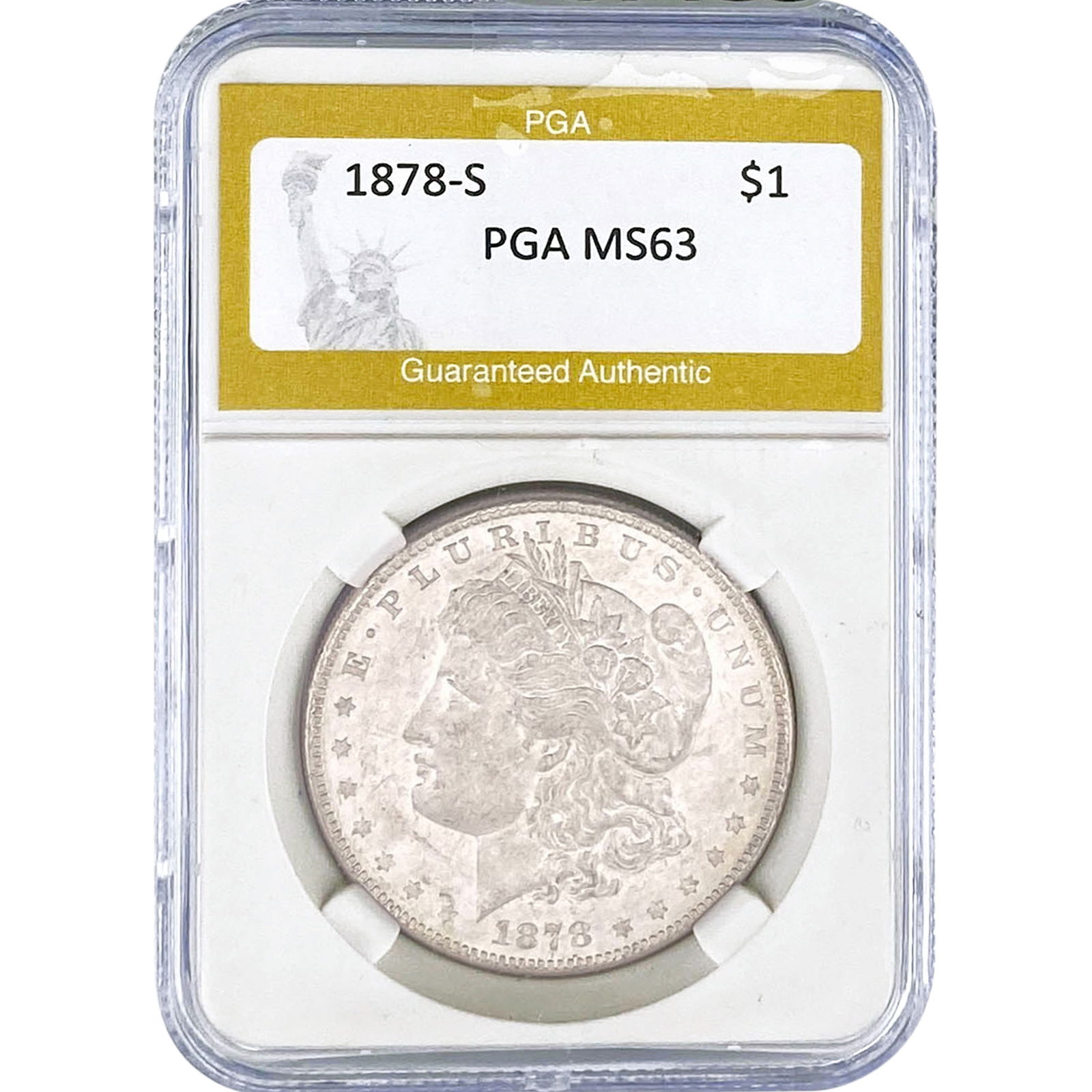 1878-S Morgan Silver Dollar PGA MS63: 1878-S Morgan Silver Dollar PGA MS63