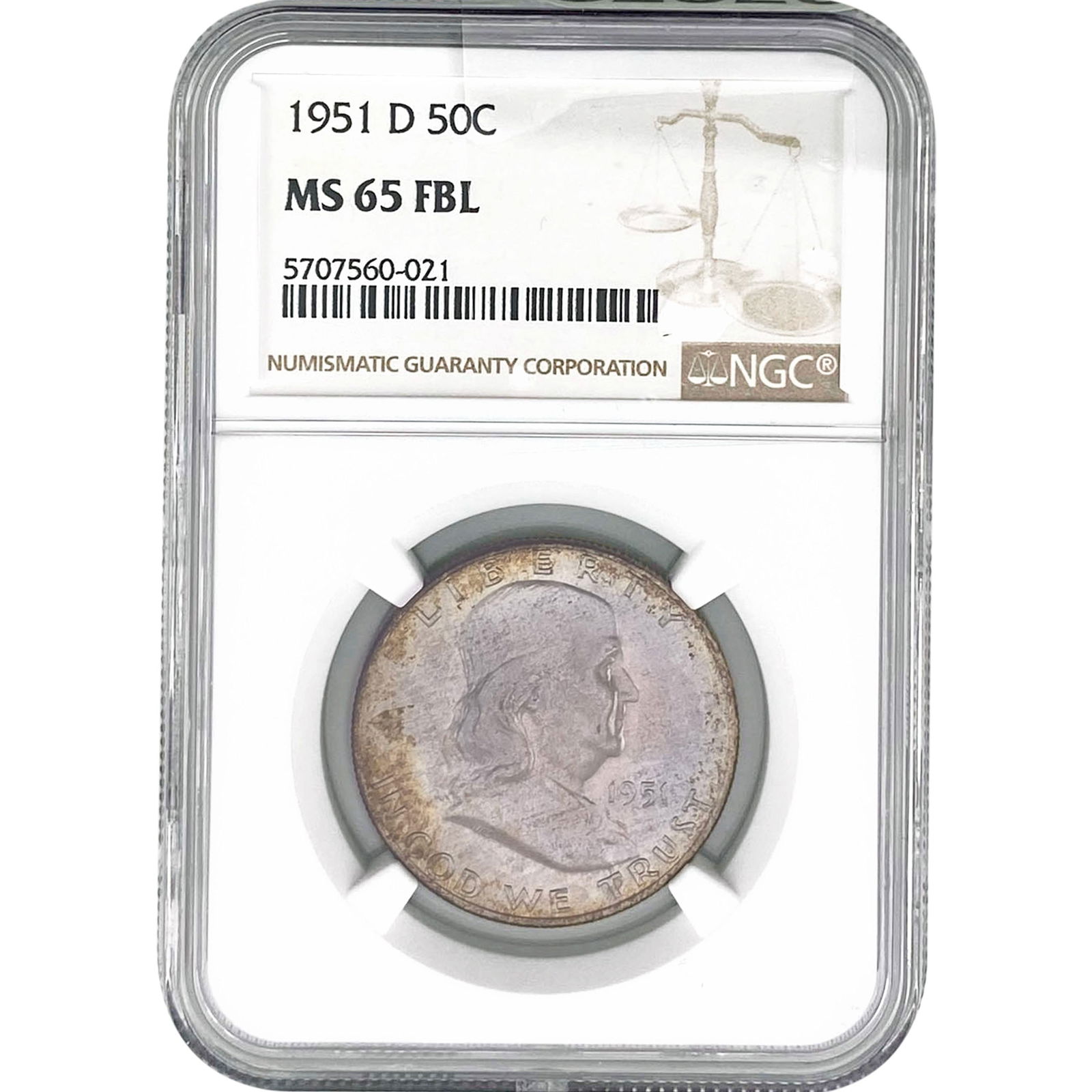 1951-D Franklin Half Dollar NGC MS65 FBL (1 of 2)