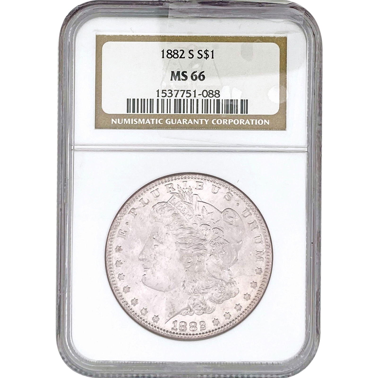 1882-S Morgan Silver Dollar NGC MS66: 1882-S Morgan Silver Dollar NGC MS66
