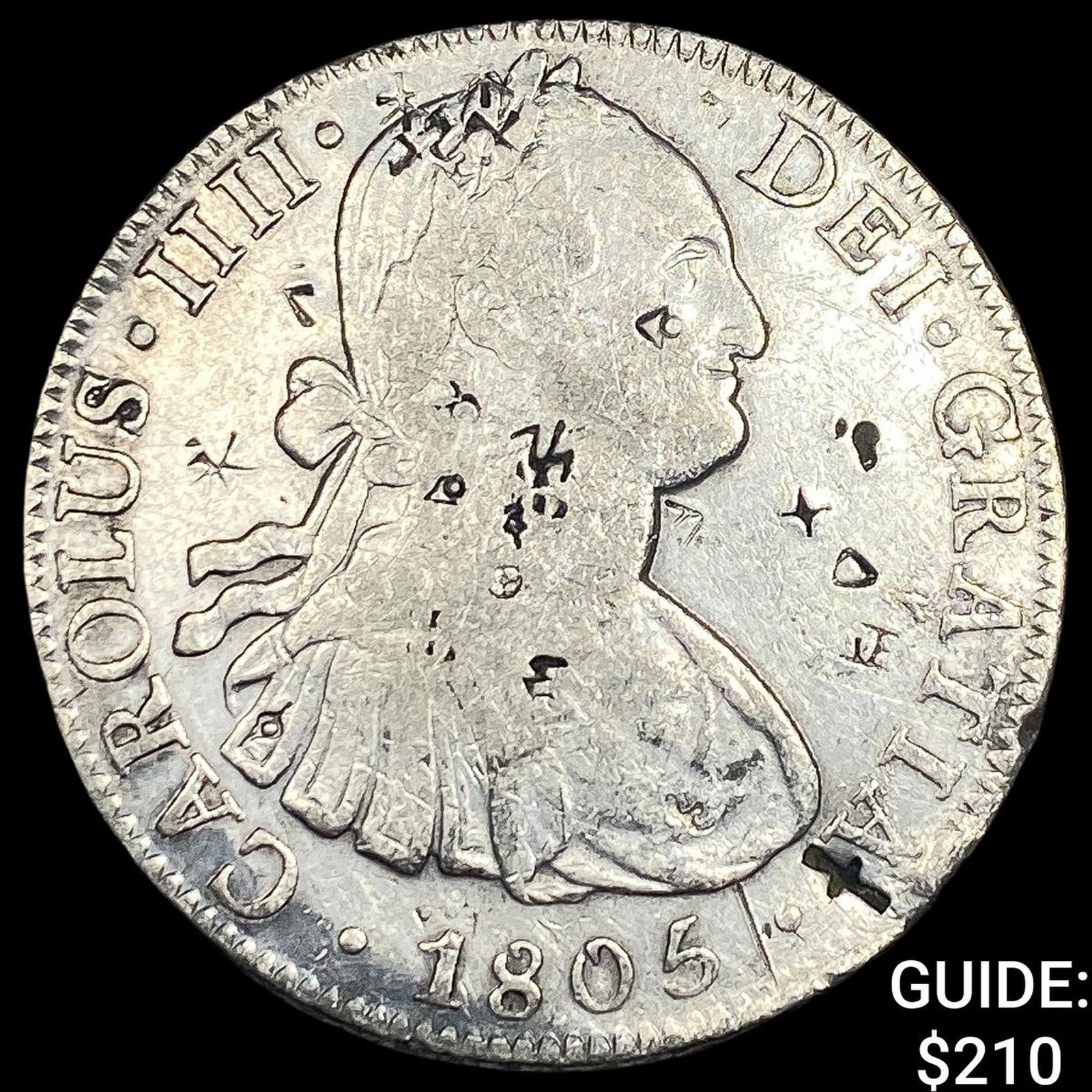1806 Mo Mexico Silver 8 Reales Chopmarked NEARLY UNCIRCULATED (1 of 2)