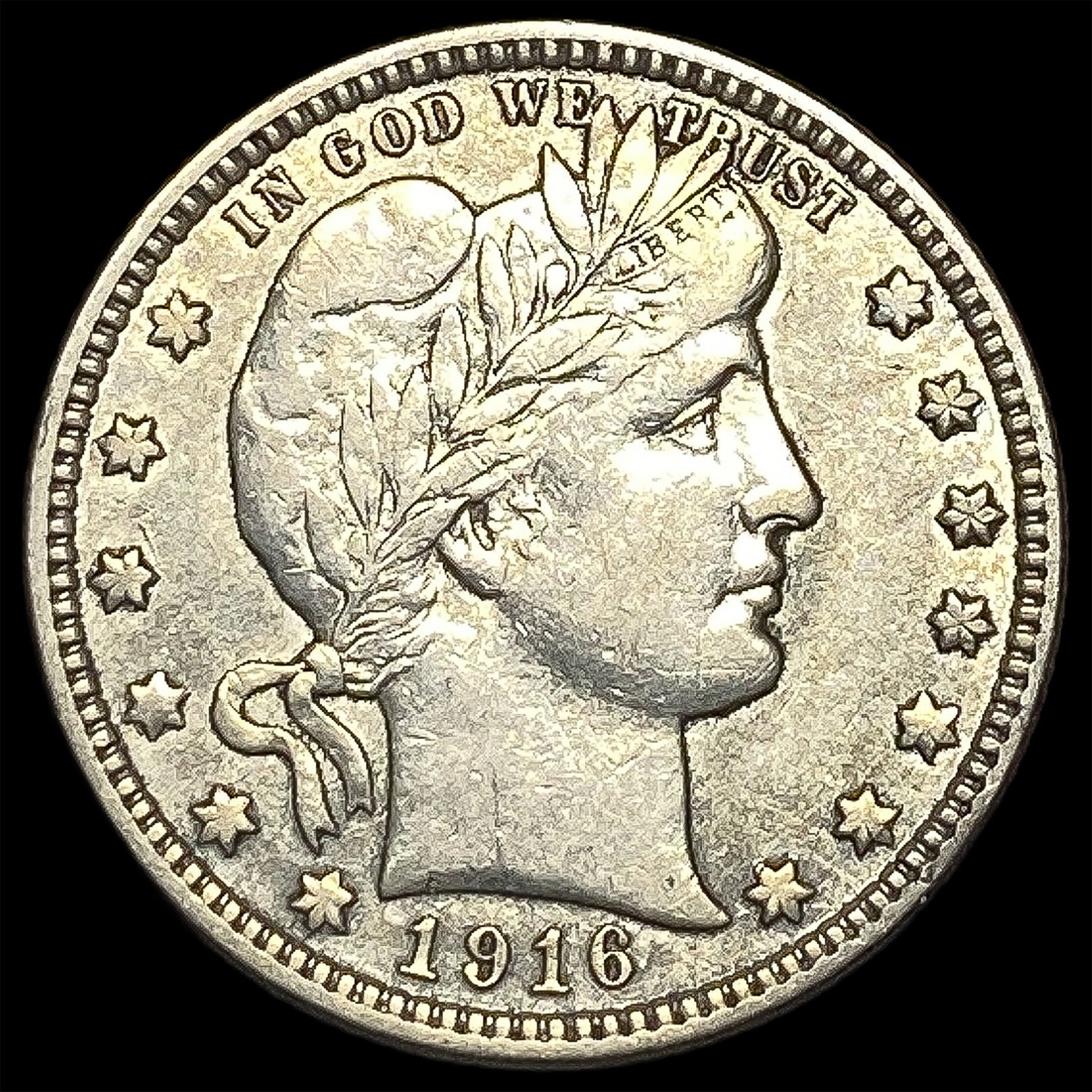 1916-D Silver Barber Quarter CLOSELY UNCIRCULATED (1 of 2)