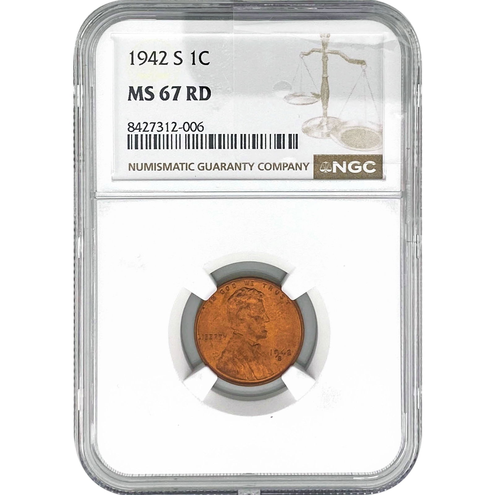 1942-S Wheat Cent NGC MS67 RD (1 of 2)
