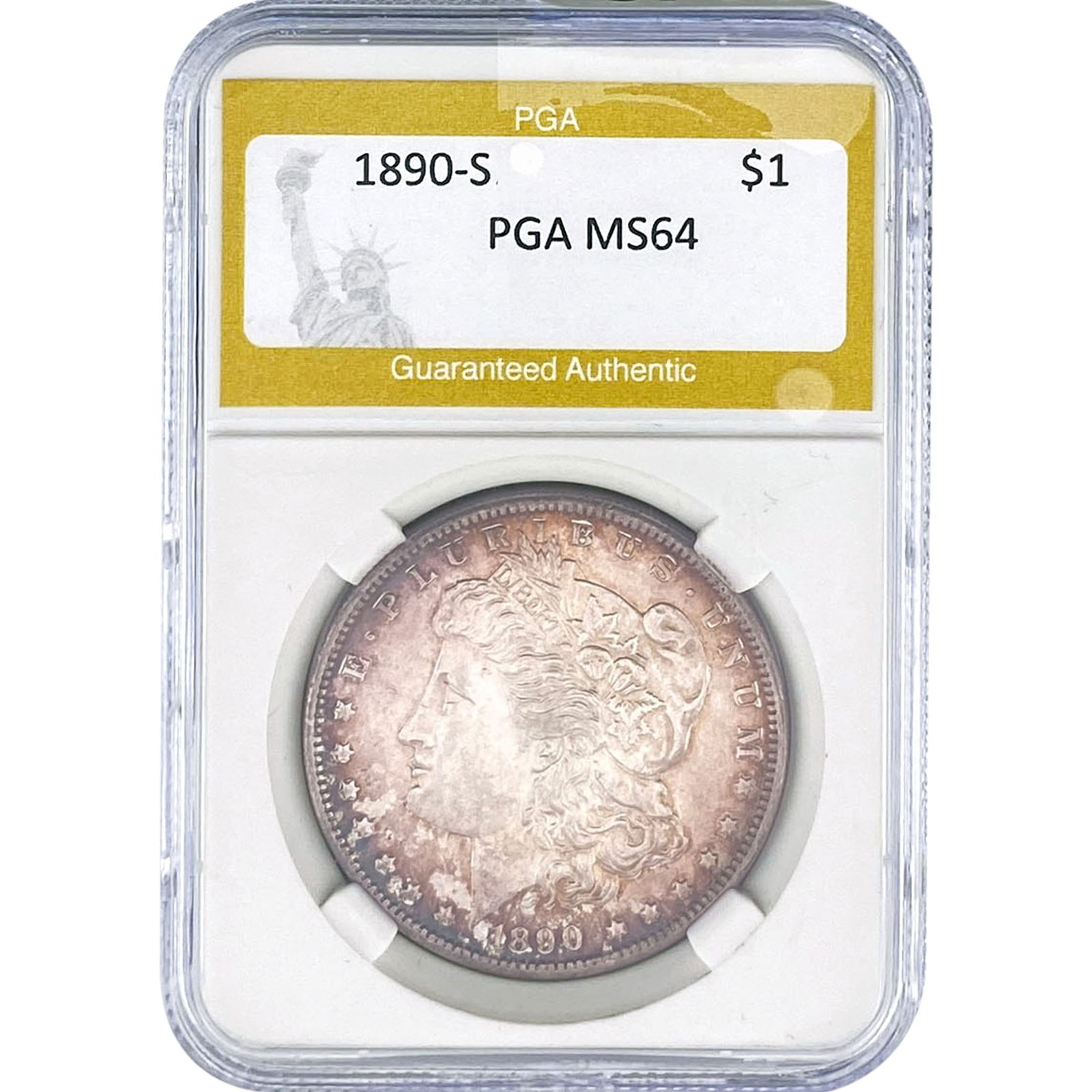 1890-S Morgan Silver Dollar PGA MS64: 1890-S Morgan Silver Dollar PGA MS64