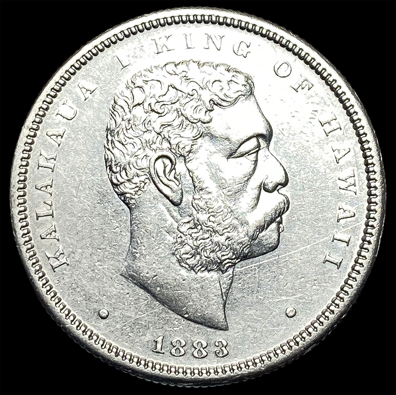 1883 Silver 1/2 Dollar Hawaii Hapalua CLOSELY UNCIRCULATED (1 of 2)