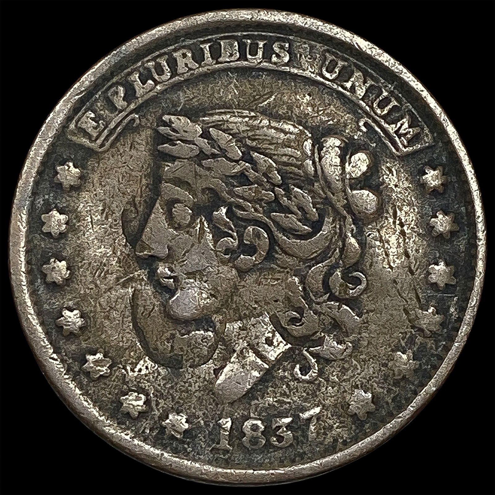 1837 Hard Times Token "Not One Cent for Tribute" LIGHTLY CIRCULATED (1 of 2)