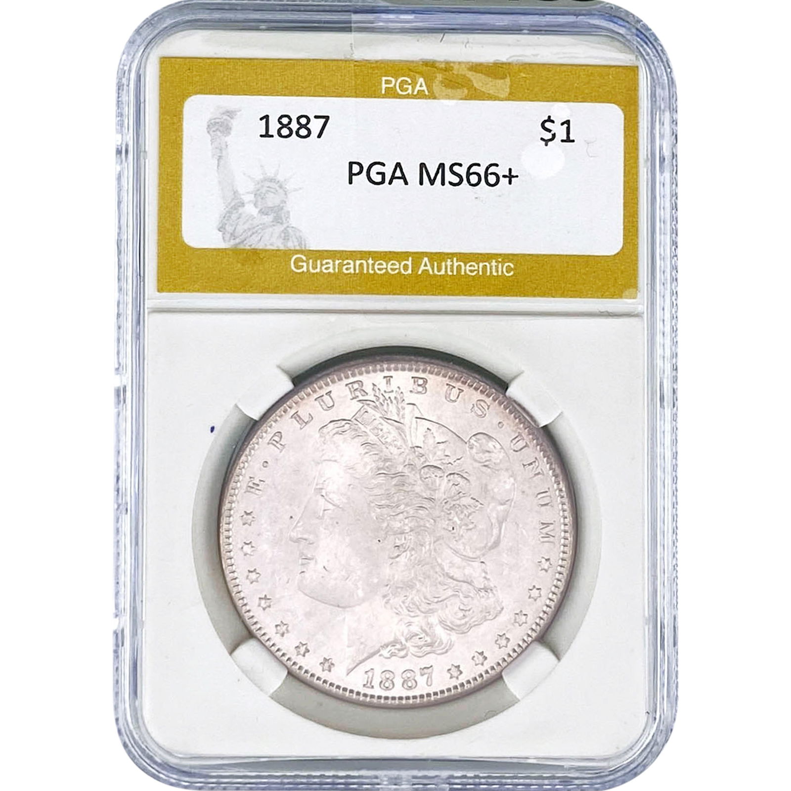 1887 Morgan Silver Dollar PGA MS66+: 1887 Morgan Silver Dollar PGA MS66+