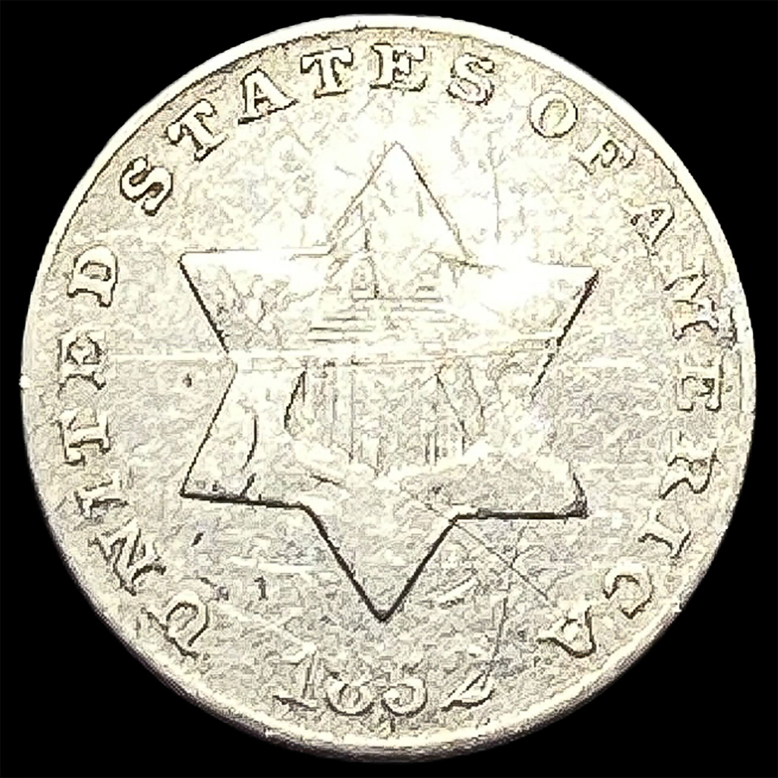 1852 Silver Three-Cent Piece NICELY CIRCULATED (1 of 2)