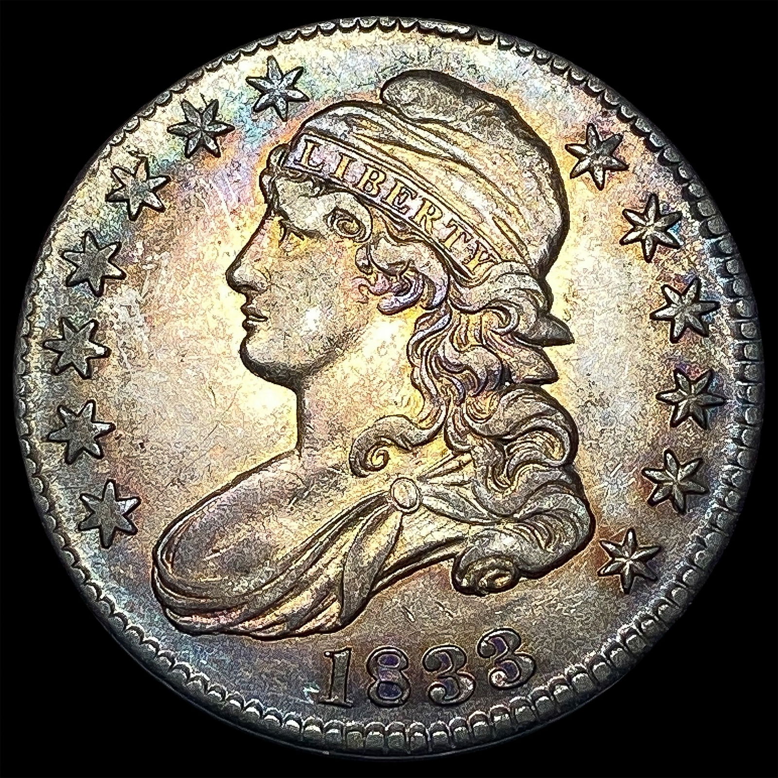 1833 Silver Capped Bust Half Dollar CHOICE AU (1 of 2)