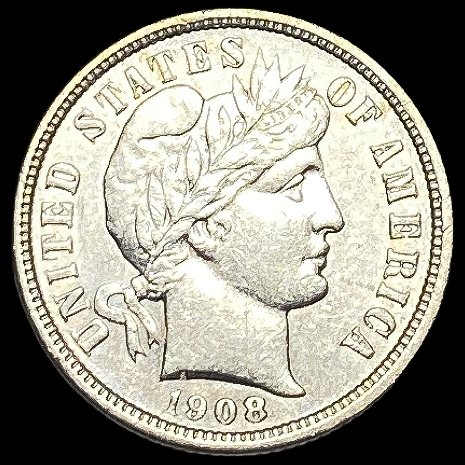 1908-D Silver Barber Dime CLOSELY UNCIRCULATED (1 of 2)