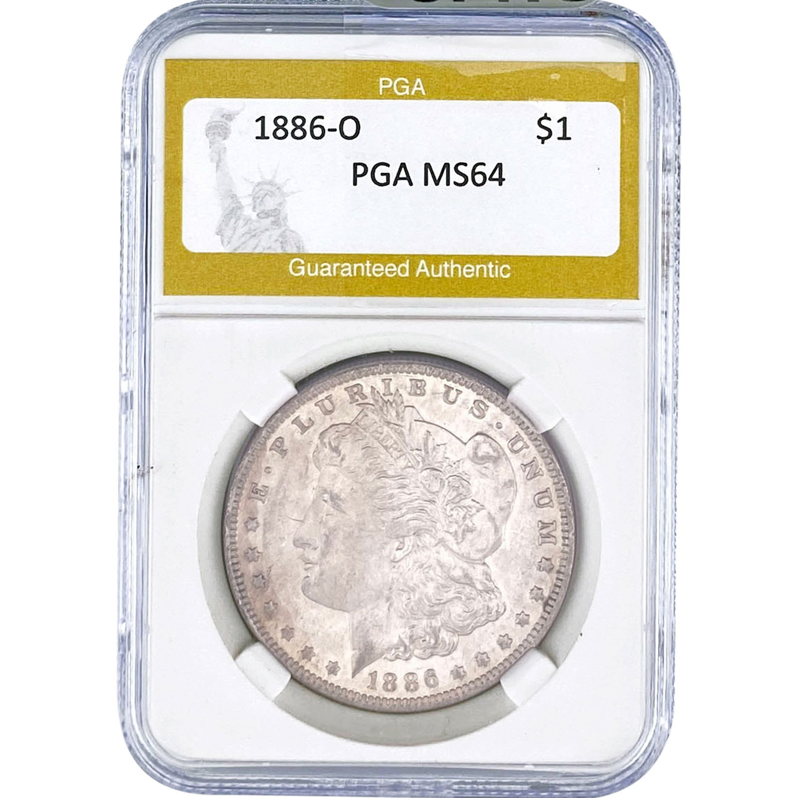 1886-O Morgan Silver Dollar PGA MS64: 1886-O Morgan Silver Dollar PGA MS64