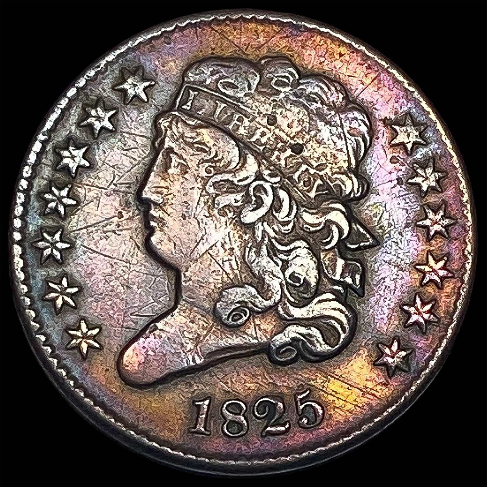 1825 Copper Half Cent NEARLY UNCIRCULATED (1 of 2)