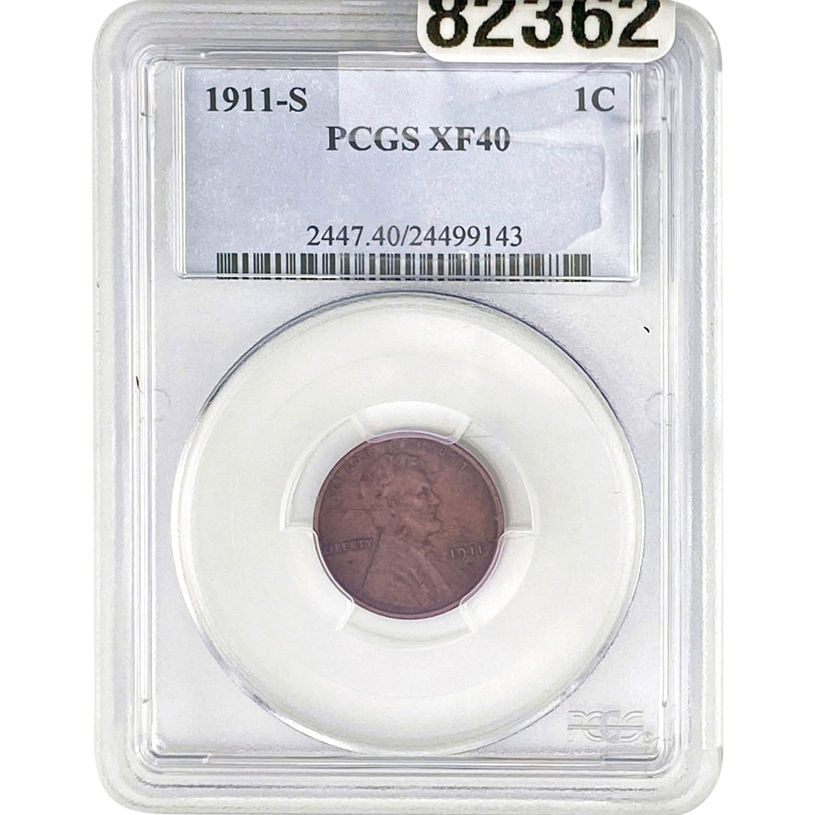1911-S Wheat Cent PCGS XF40 (1 of 2)
