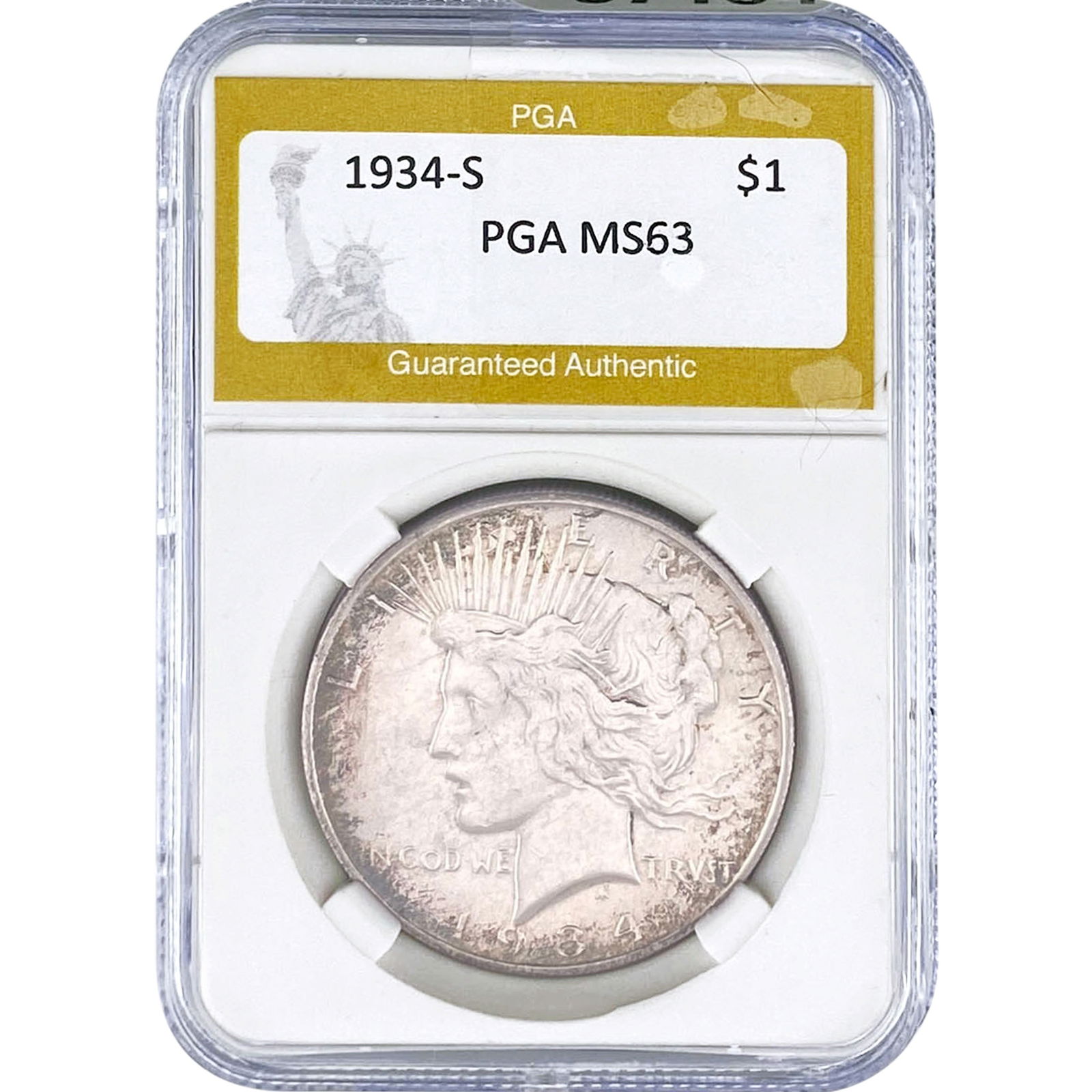 1934-S Silver Peace Dollar PGA MS63 (1 of 2)