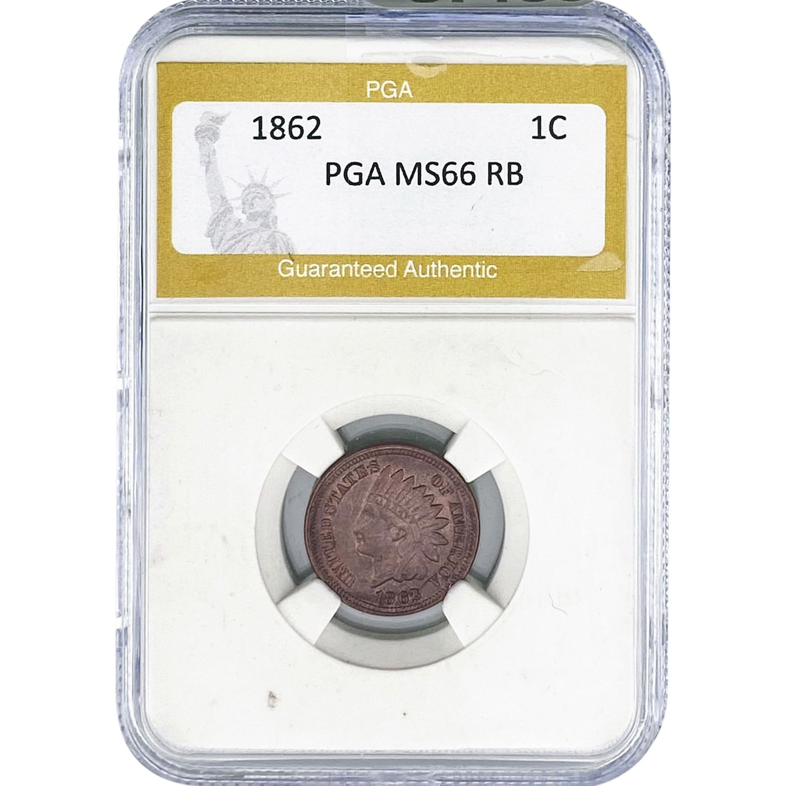 1862 Indian Head Cent PGA MS66 RB (1 of 2)