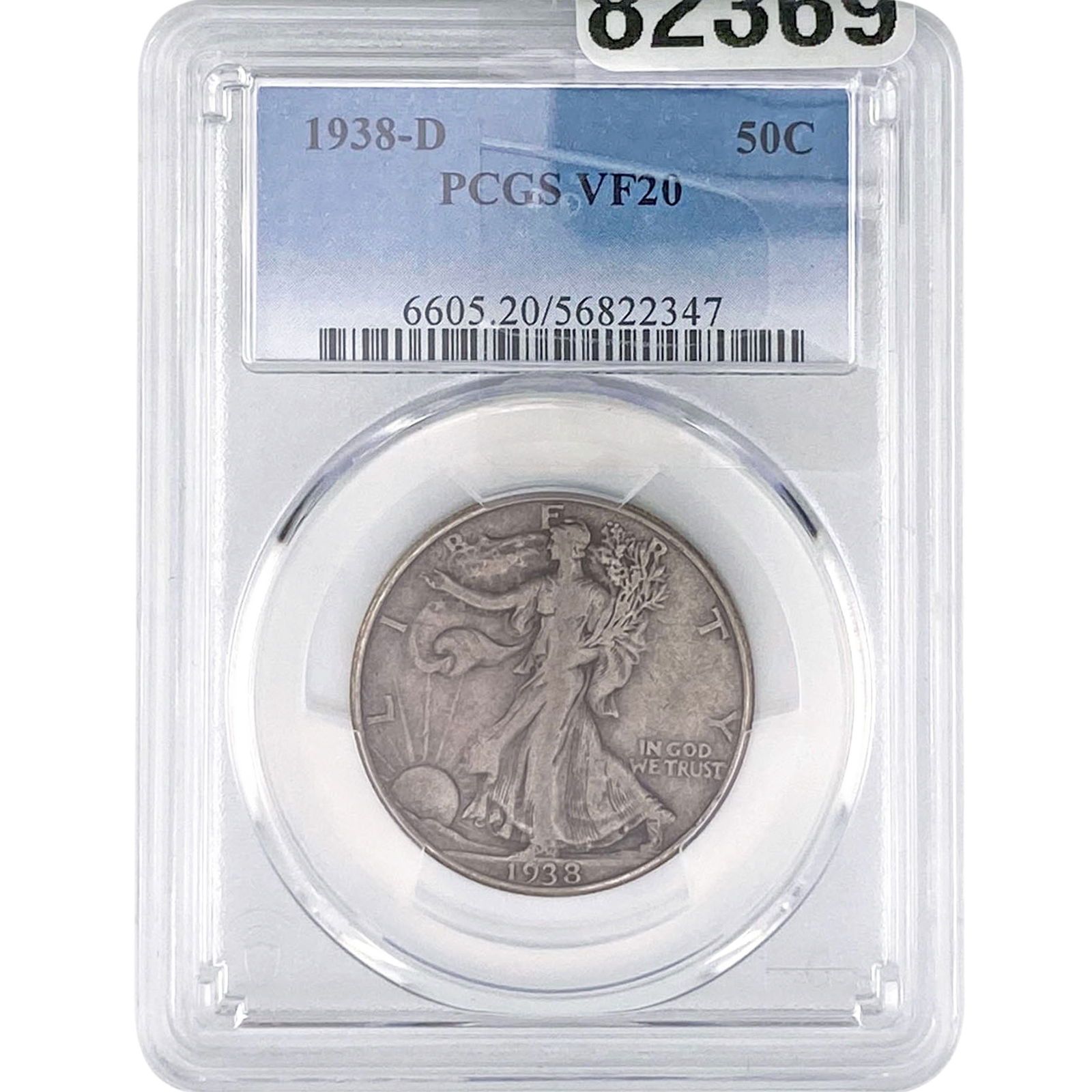 1938-D Walking Liberty Half Dollar PCGS VF20 (1 of 2)