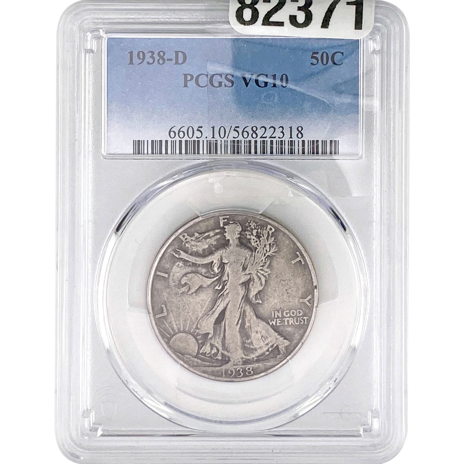 1938-D Walking Liberty Half Dollar PCGS VG10 (1 of 2)