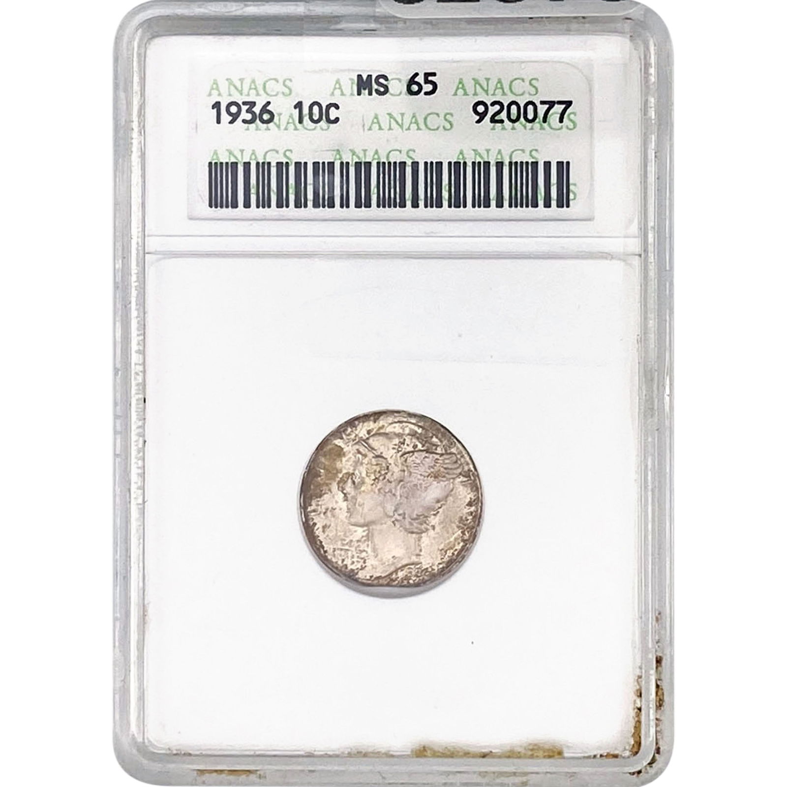 1936 Mercury Silver Dime ANACS MS65 (1 of 2)