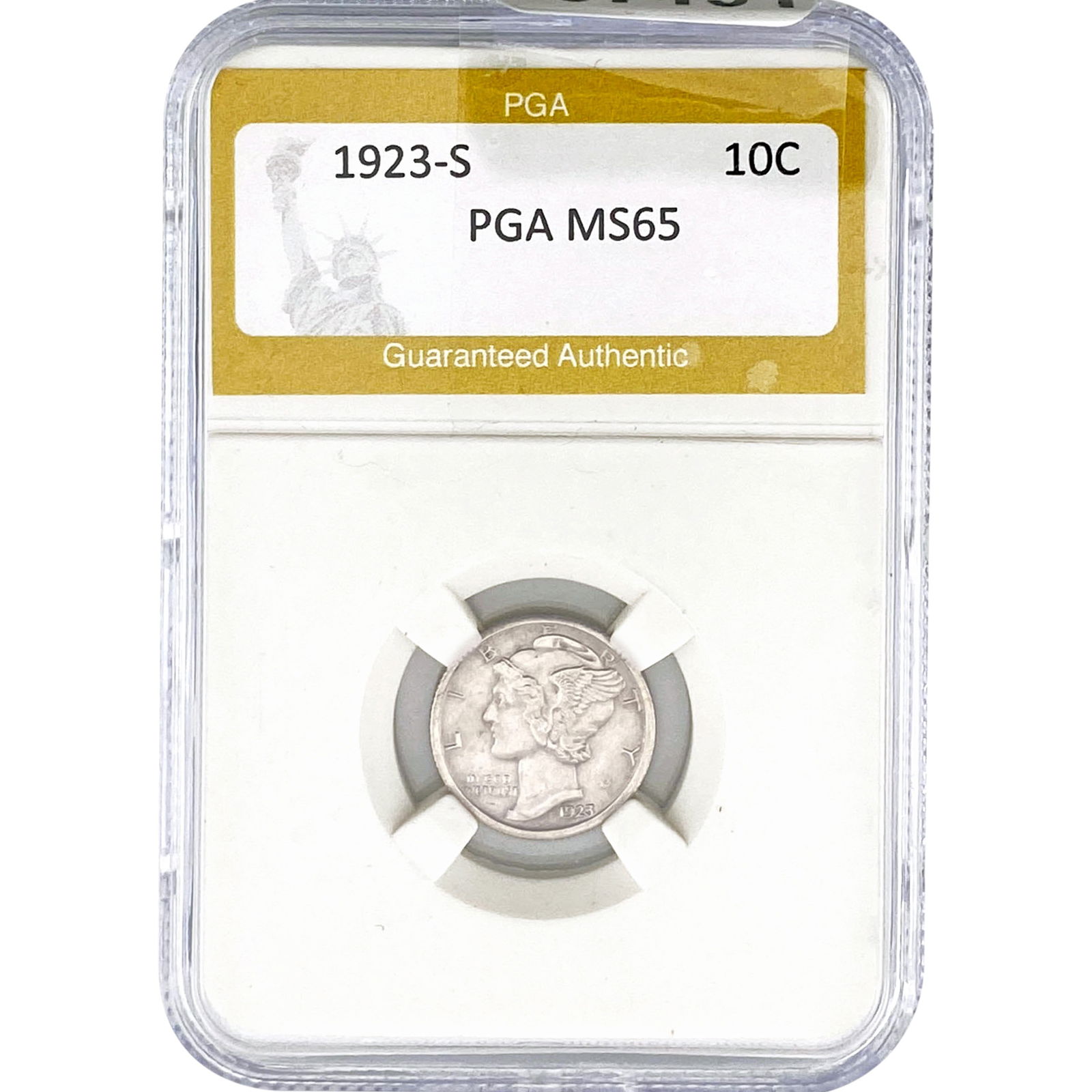 1923-S Mercury Silver Dime PGA MS65: 1923-S Mercury Silver Dime PGA MS65
