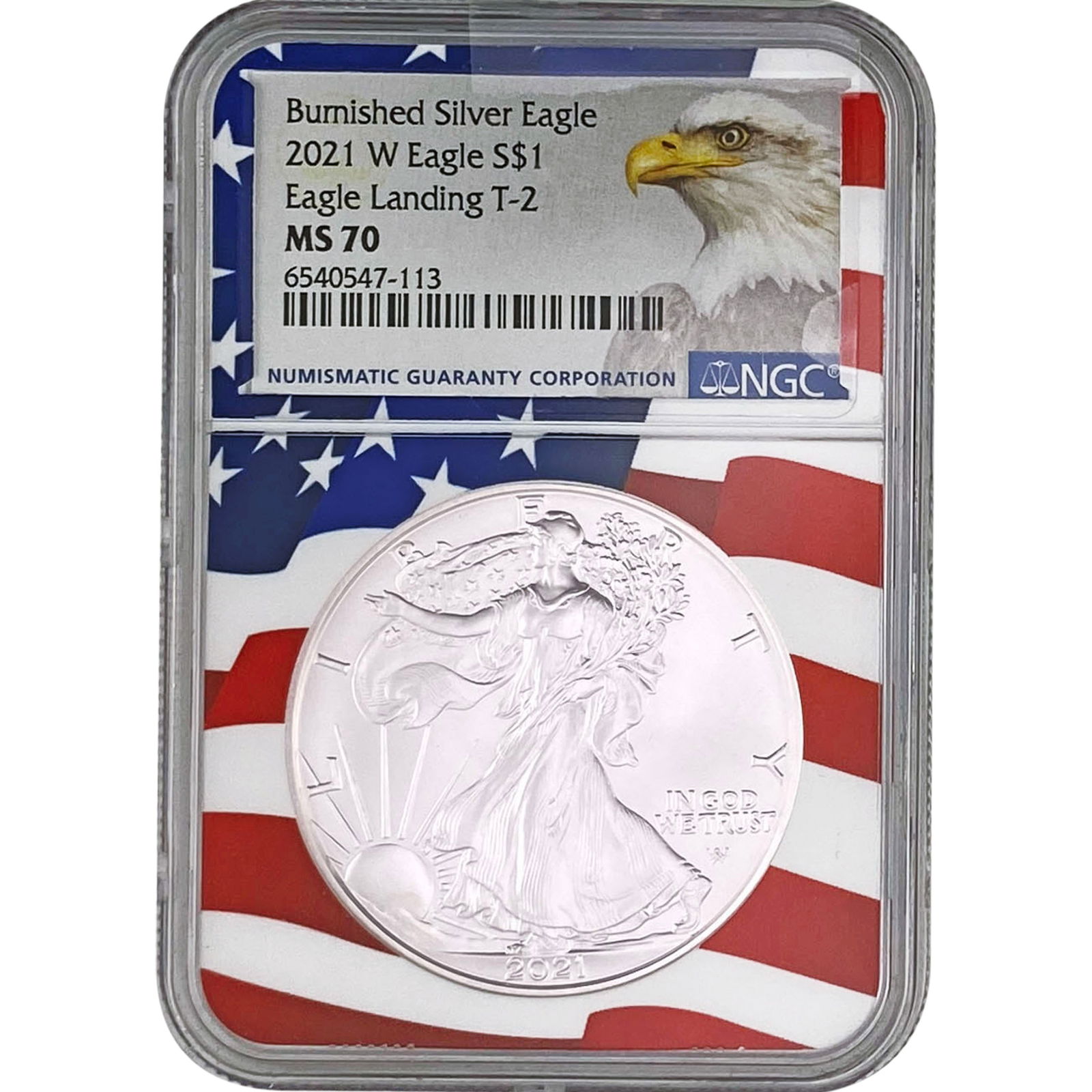 2021-W NGC MS70 1oz Silver SE Burnished T-2 (1 of 2)