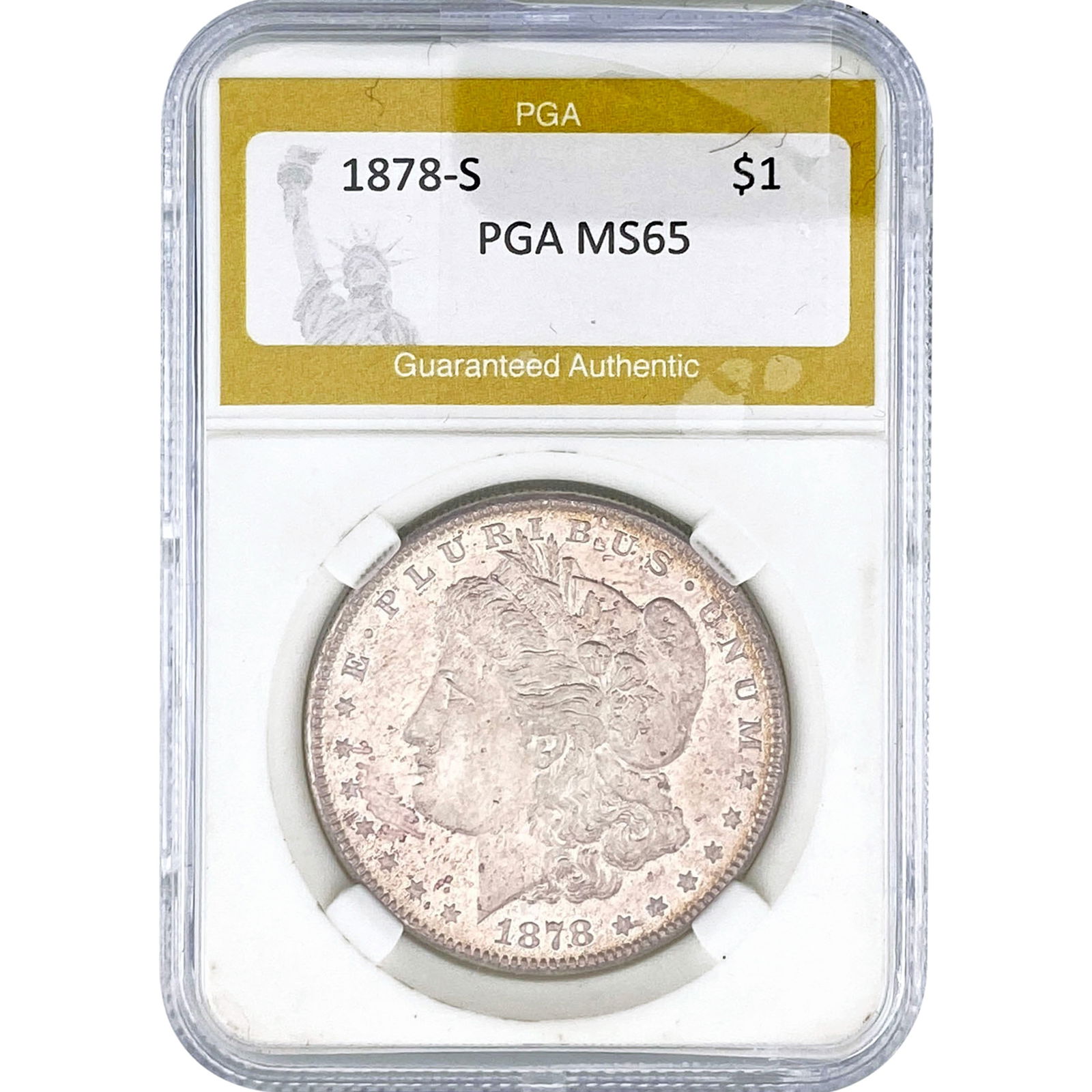 1878-S Morgan Silver Dollar PGA MS65: 1878-S Morgan Silver Dollar PGA MS65