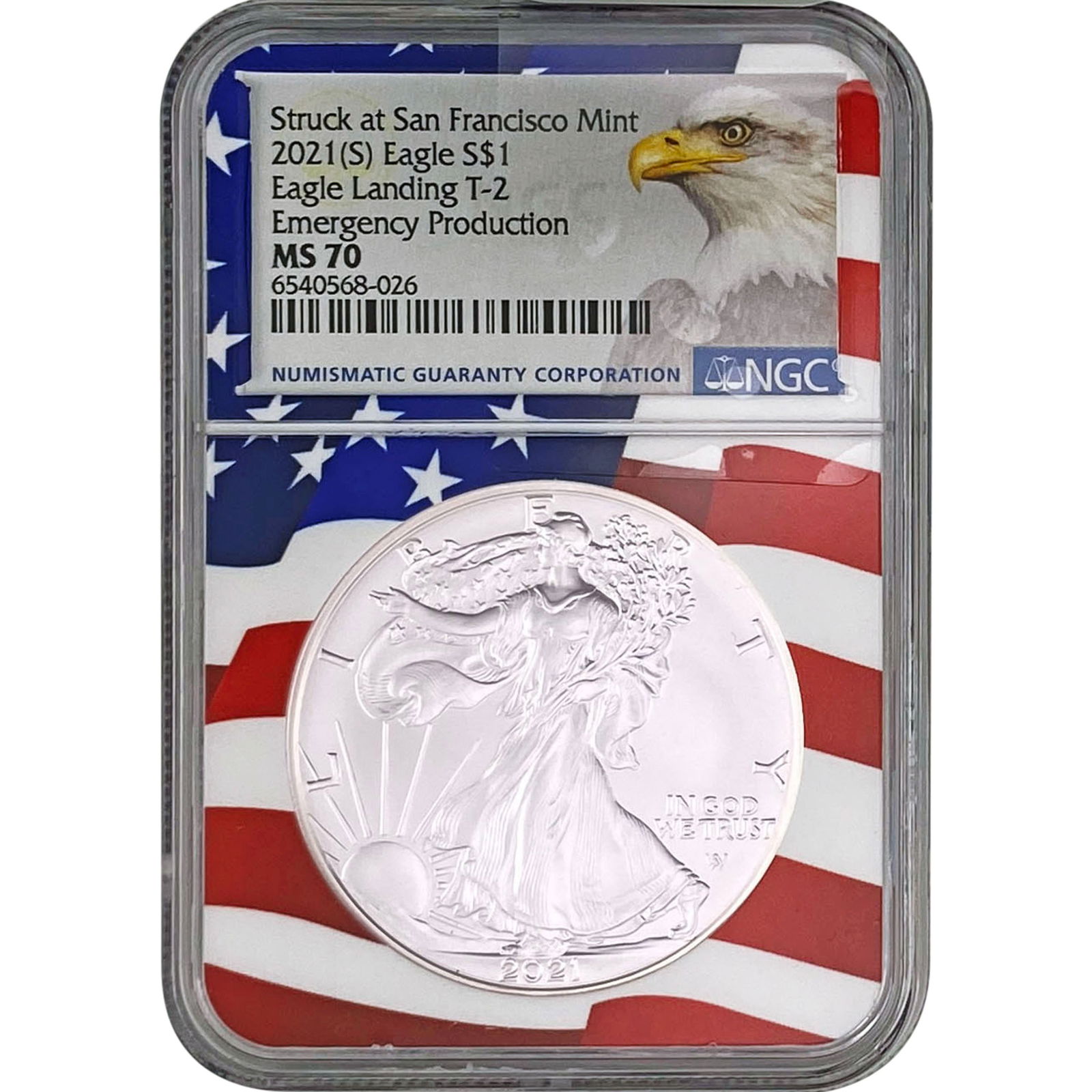 2021 NGC MS70 1oz Silver SE Landing T-1 (1 of 2)