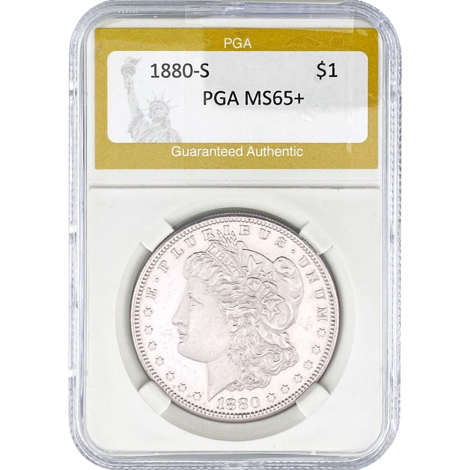 1880-S Morgan Silver Dollar PGA MS65+ (1 of 2)